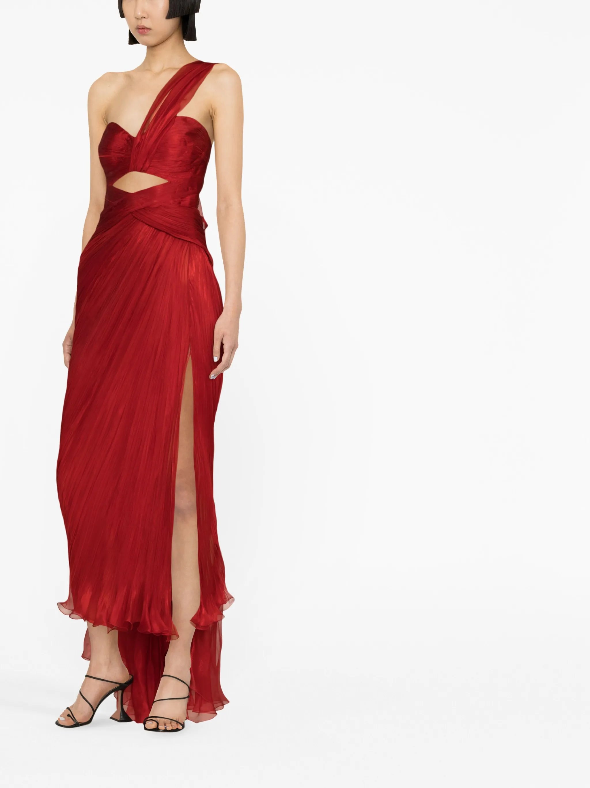 Amelia one-shoulder silk dress