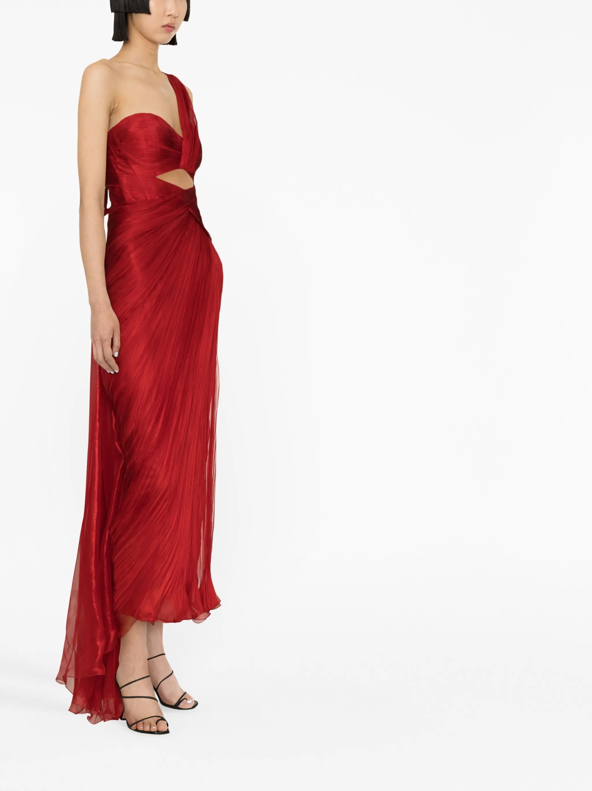 Amelia one-shoulder silk dress