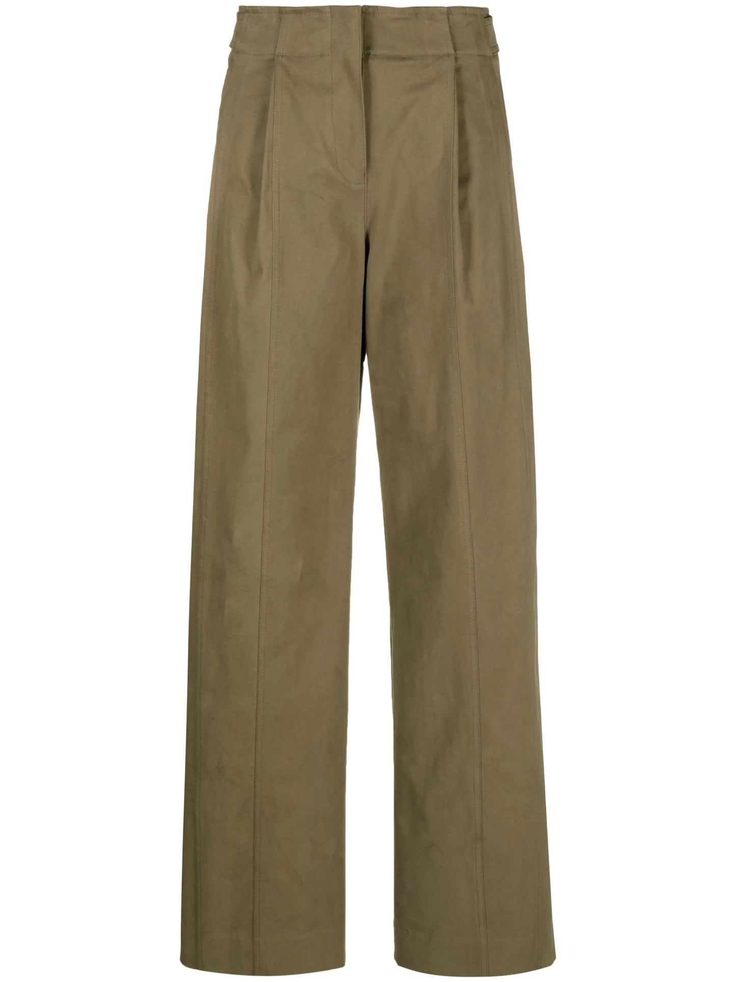 high-waisted straight-leg trousers