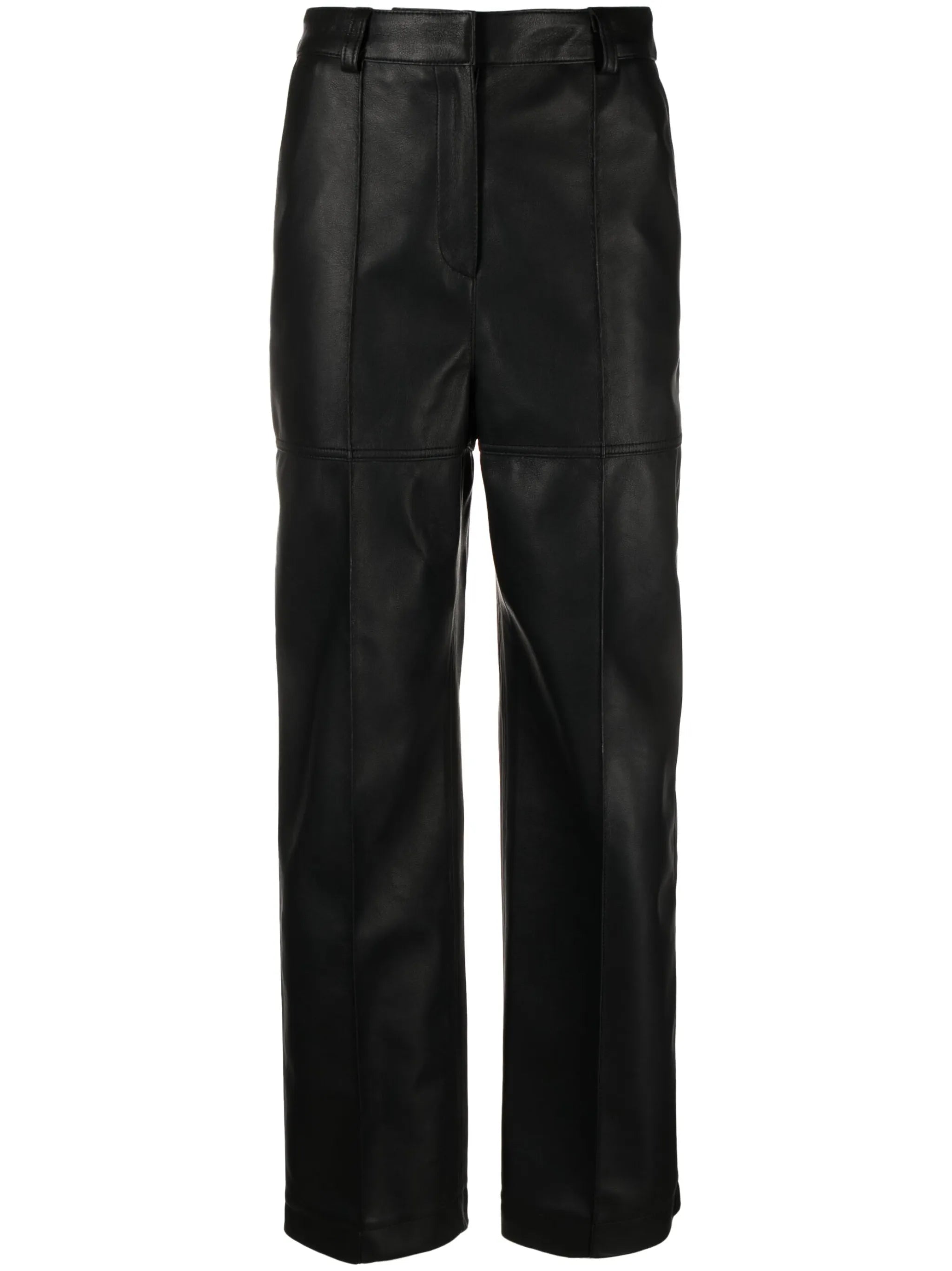 panelled straight-leg trousers