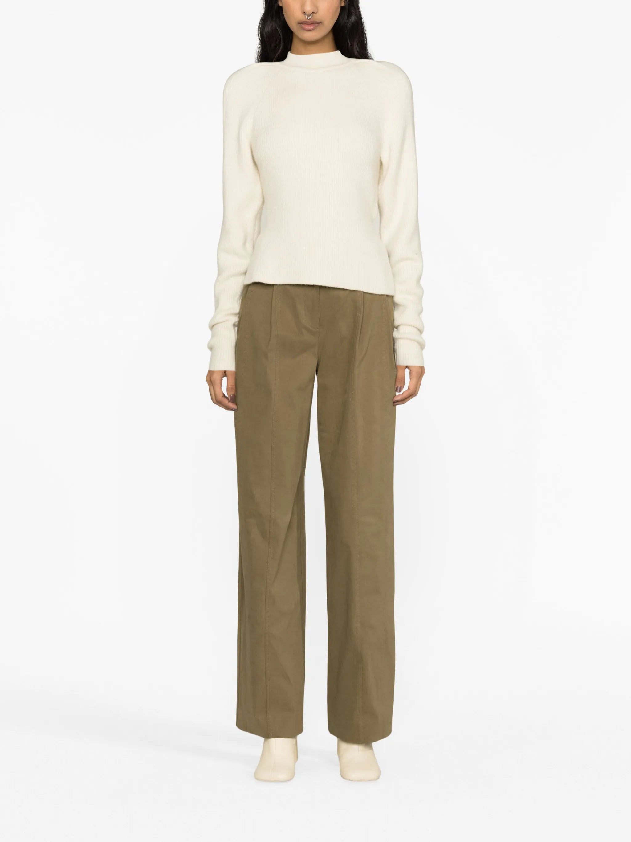 tied wool-blend knitted top