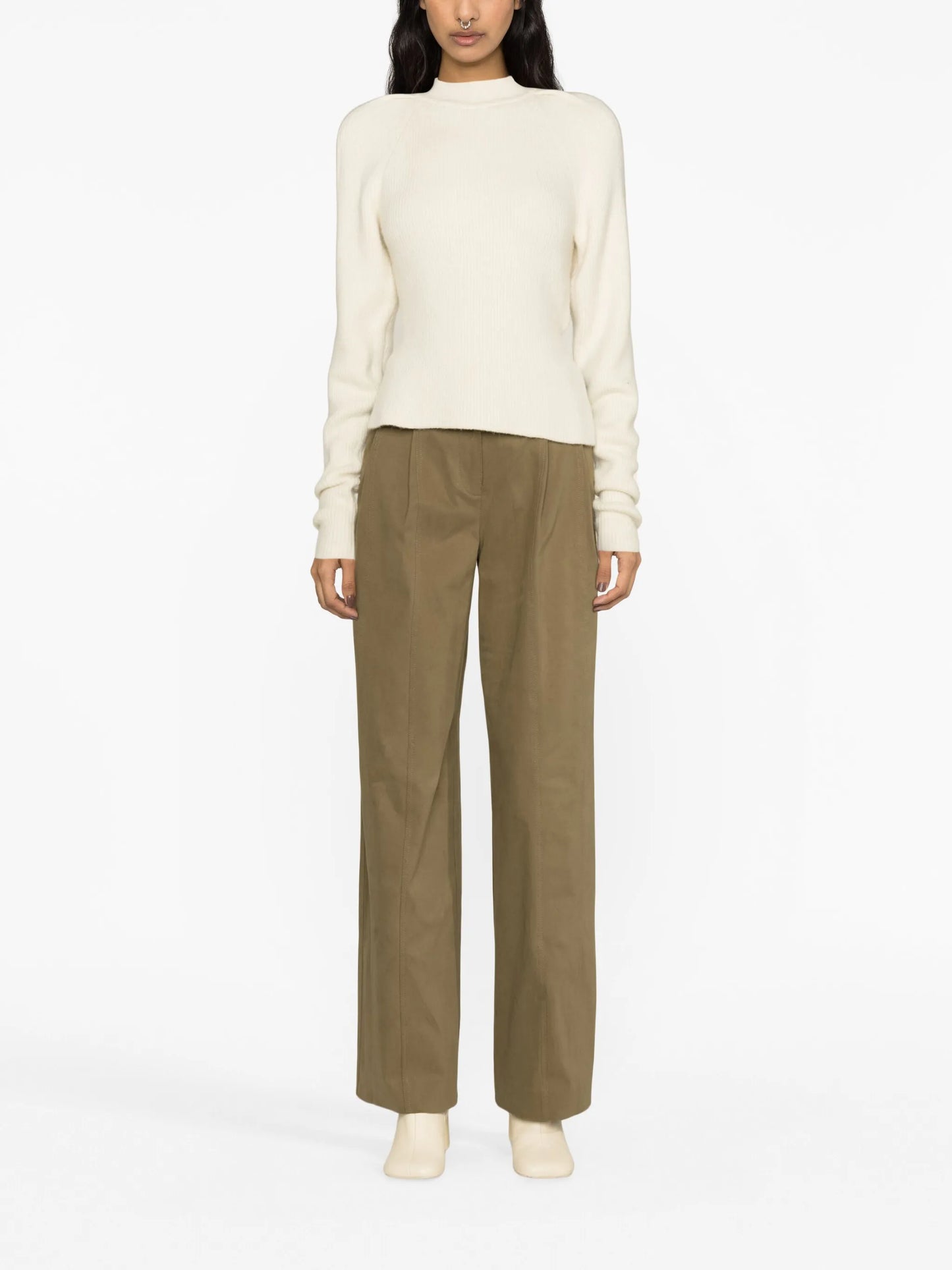 tied wool-blend knitted top