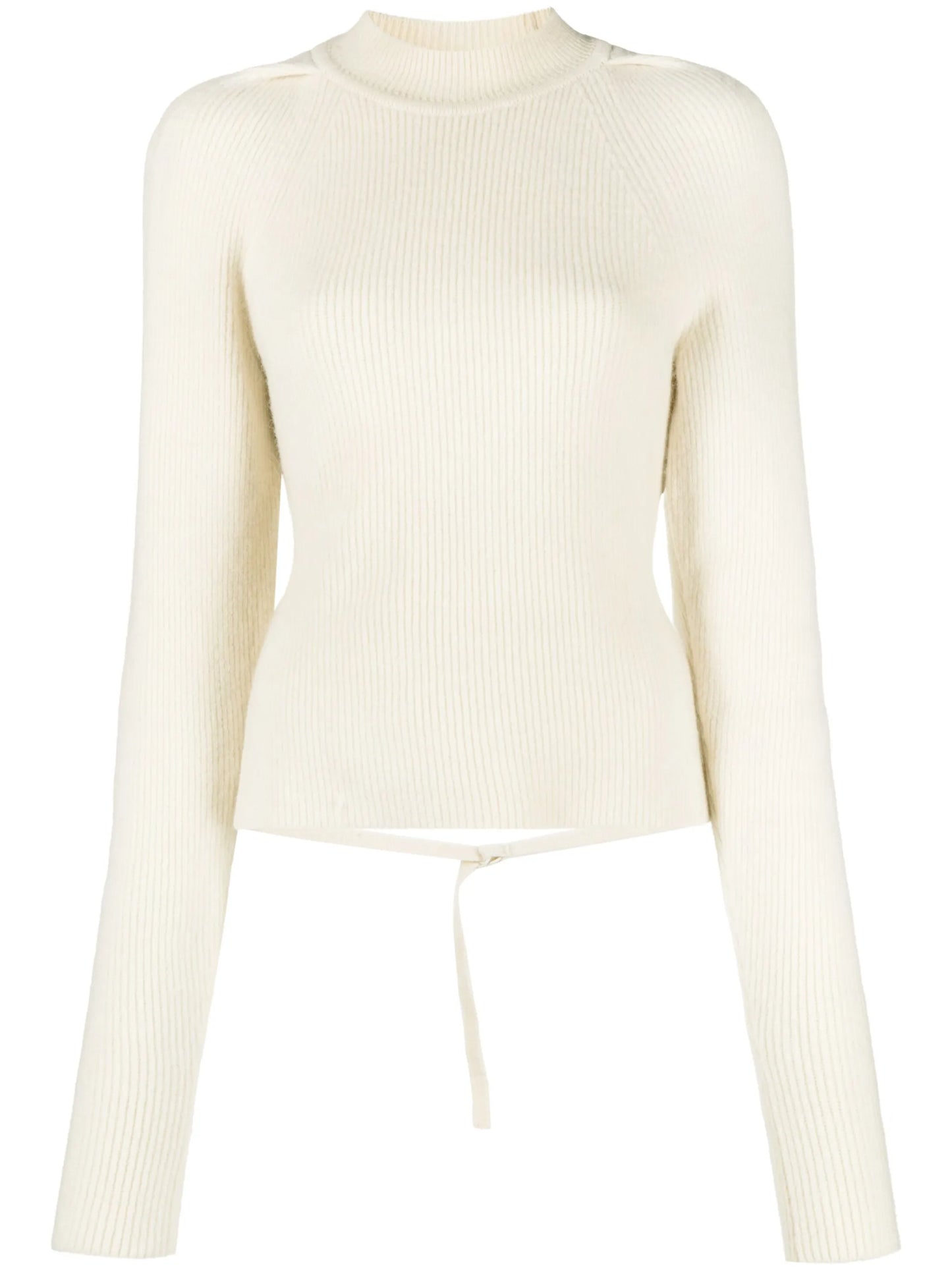 tied wool-blend knitted top