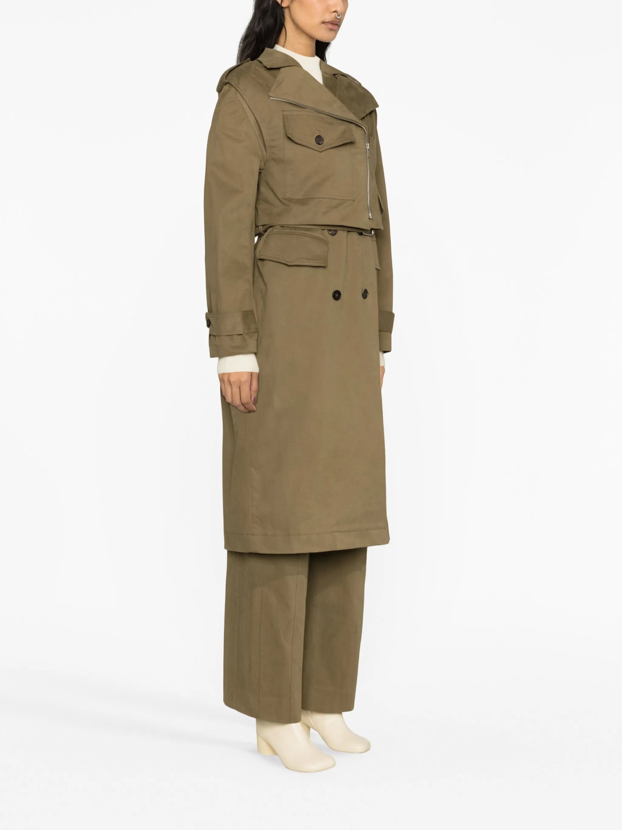 layered trench coat