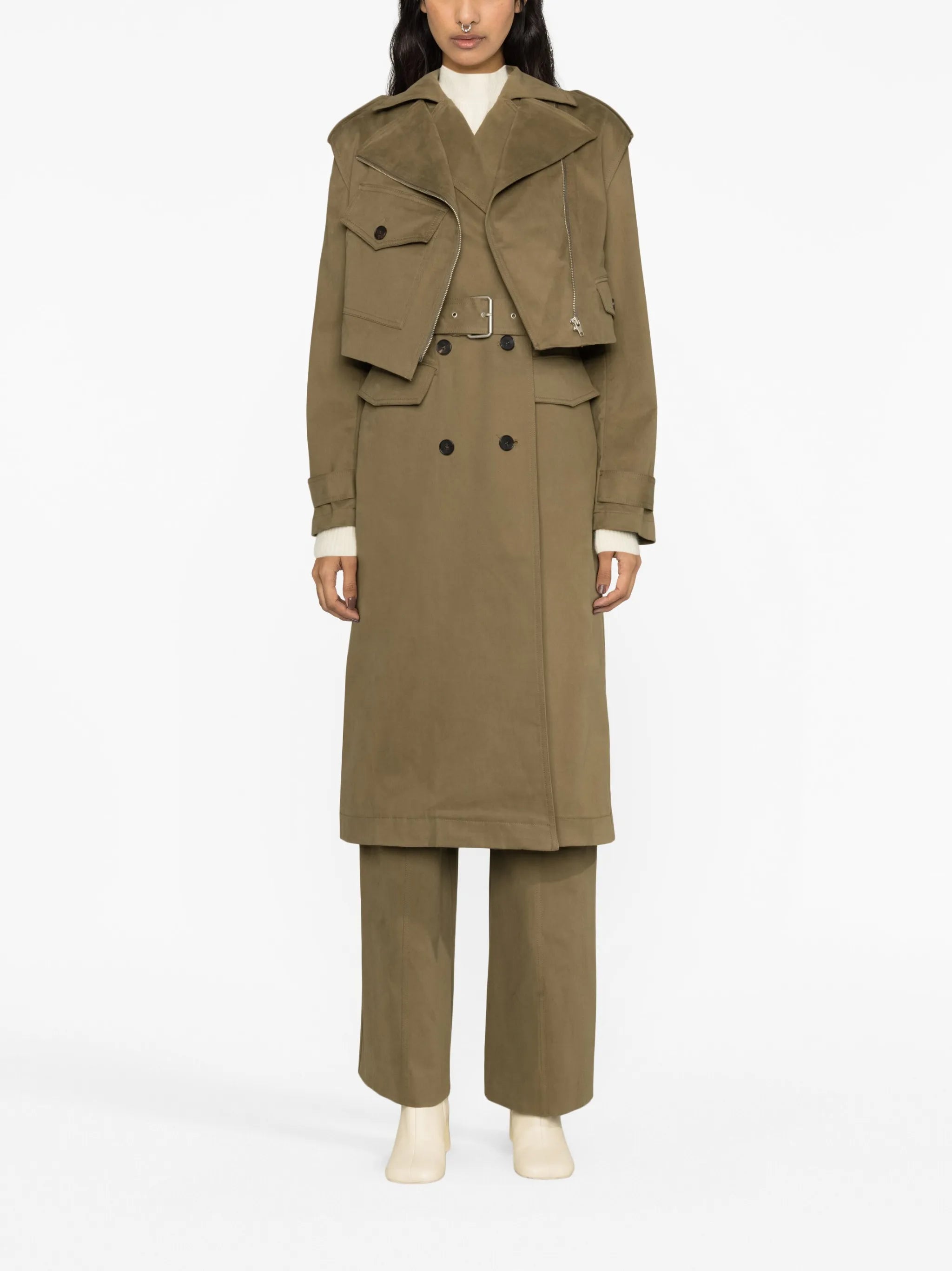 layered trench coat
