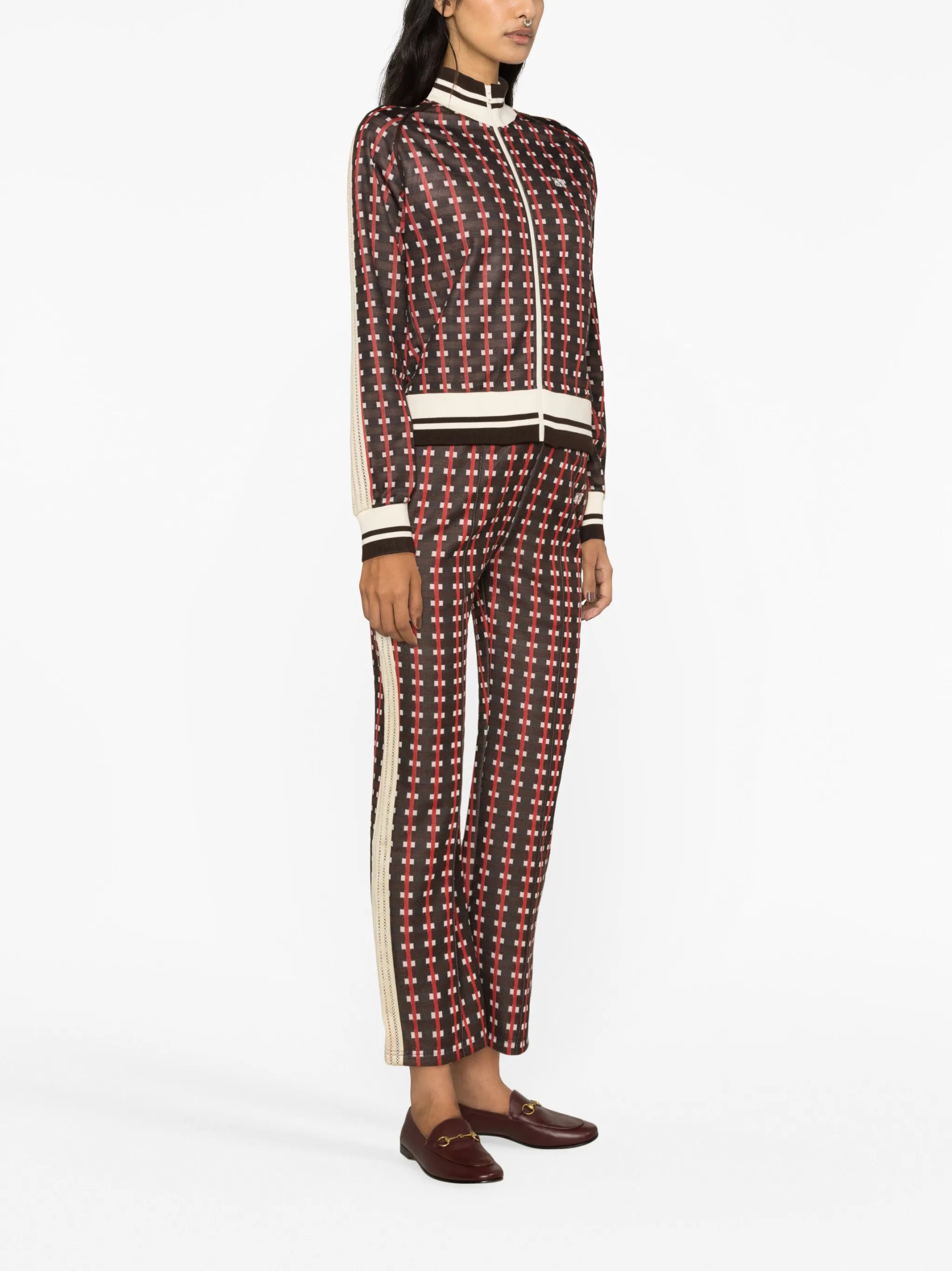geometric-pattern bomber jacket