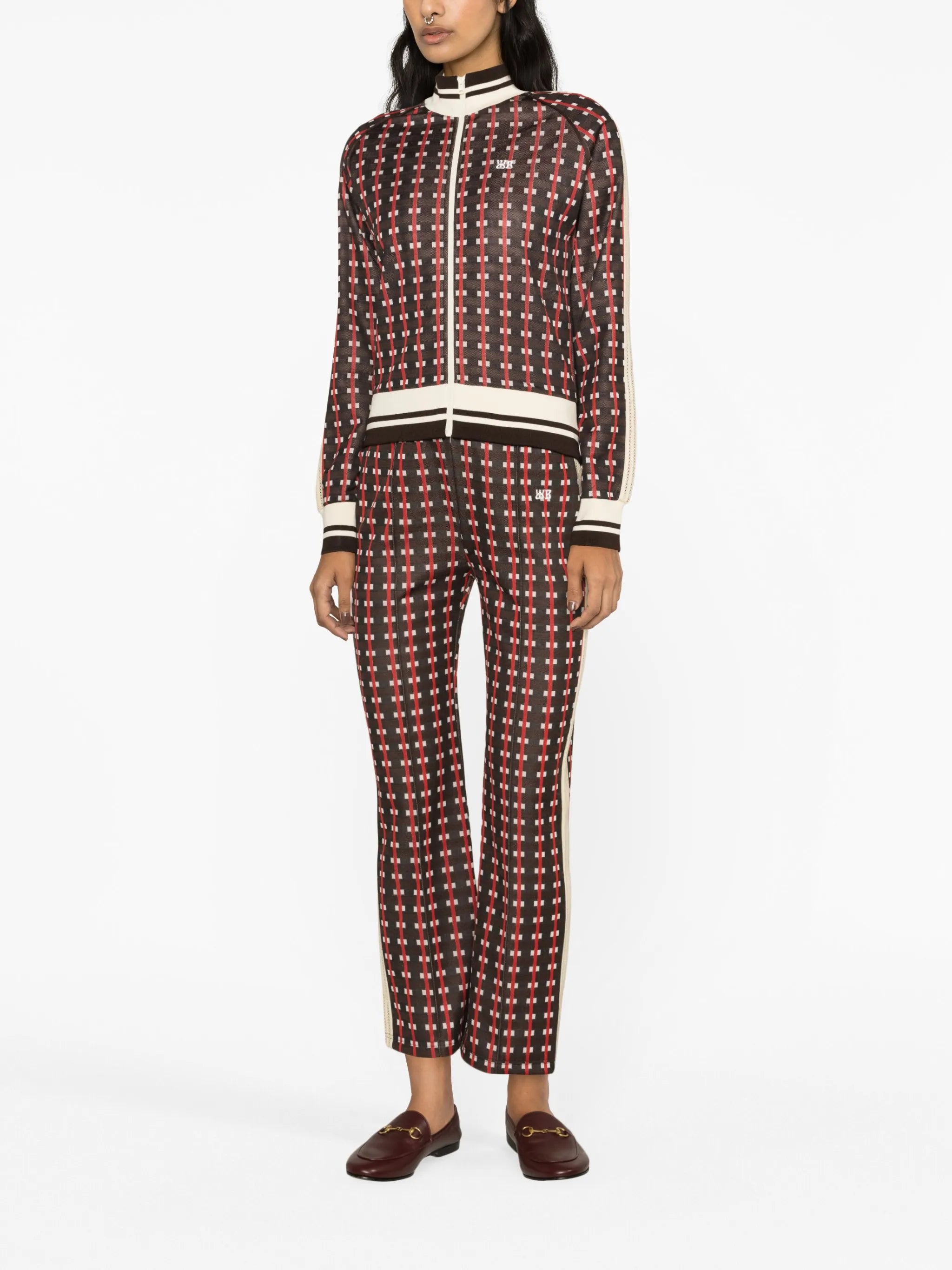 geometric-pattern bomber jacket