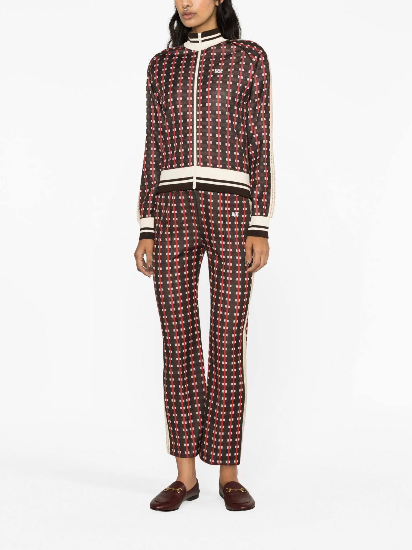 geometric-pattern bomber jacket