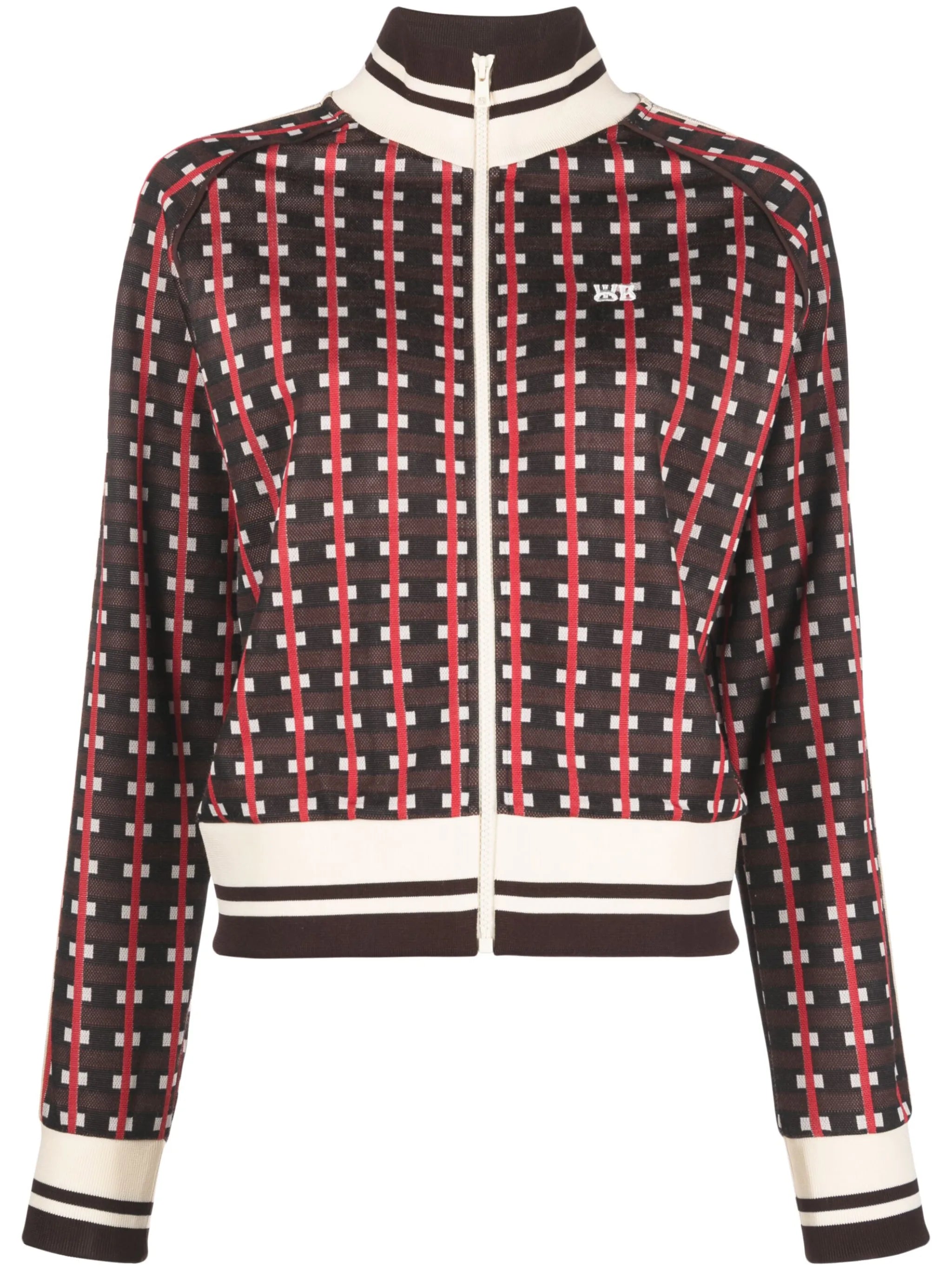 geometric-pattern bomber jacket