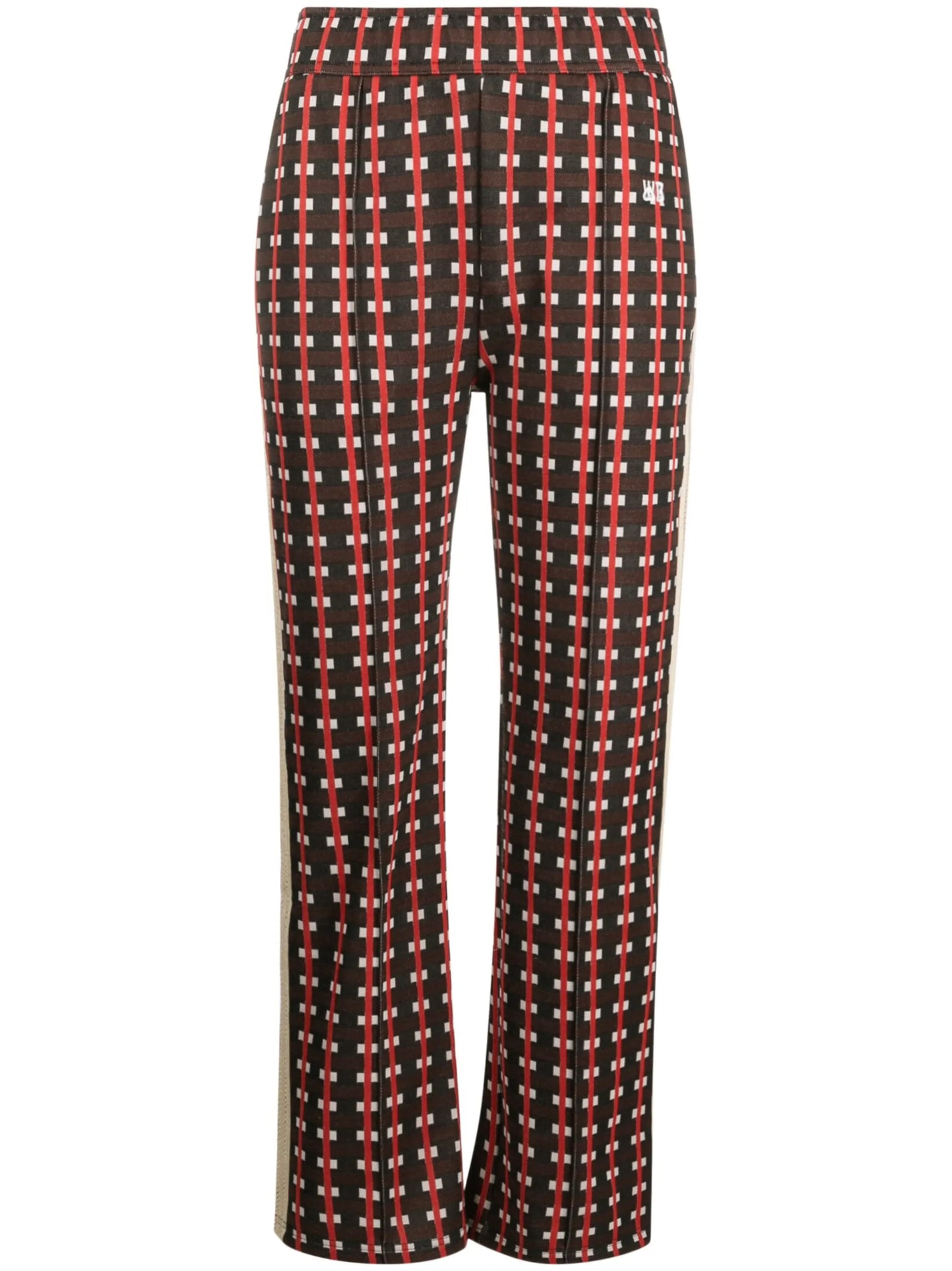 check-print cropped trousers