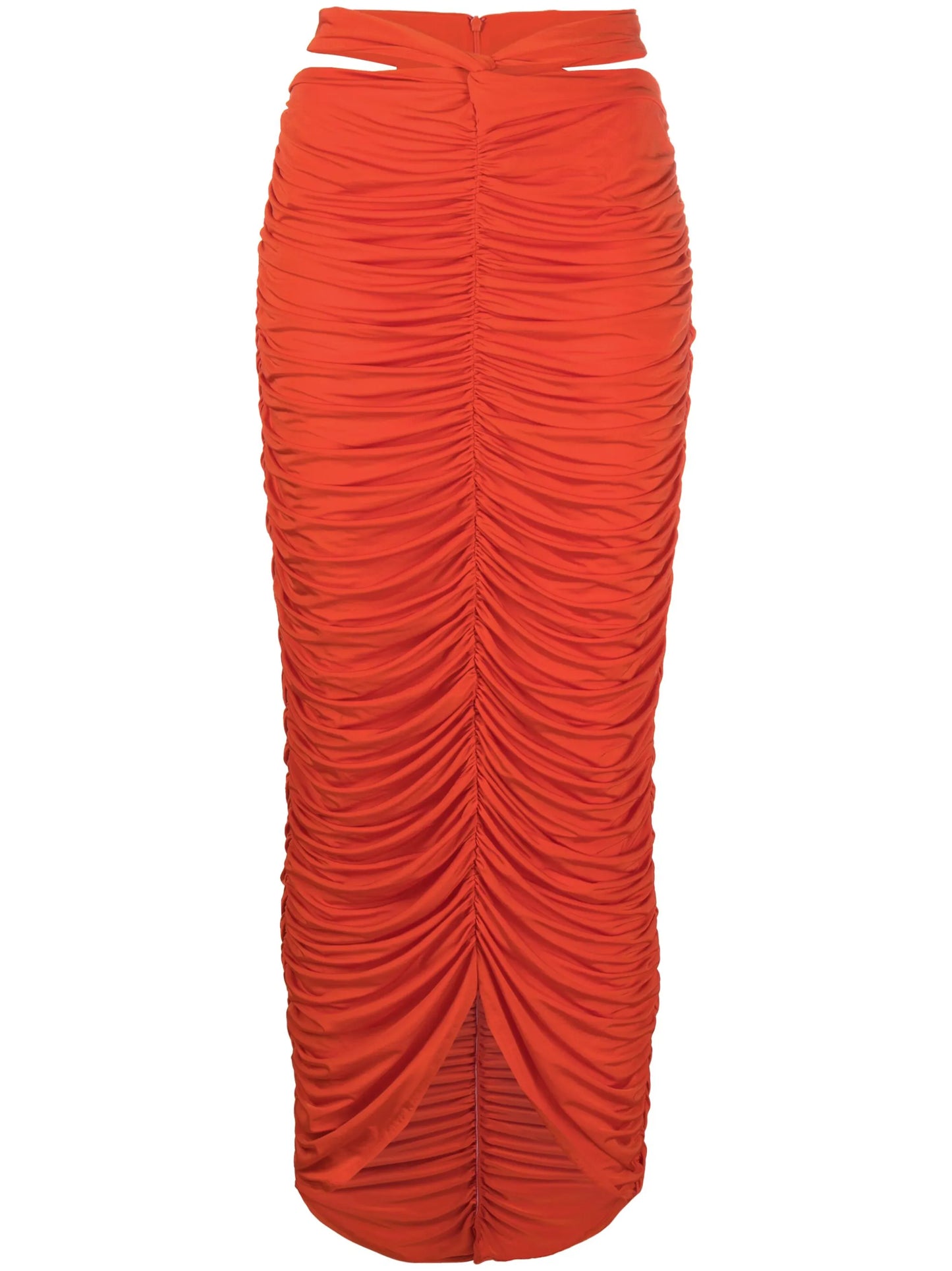 Farrah cut-out ruched maxi skirt