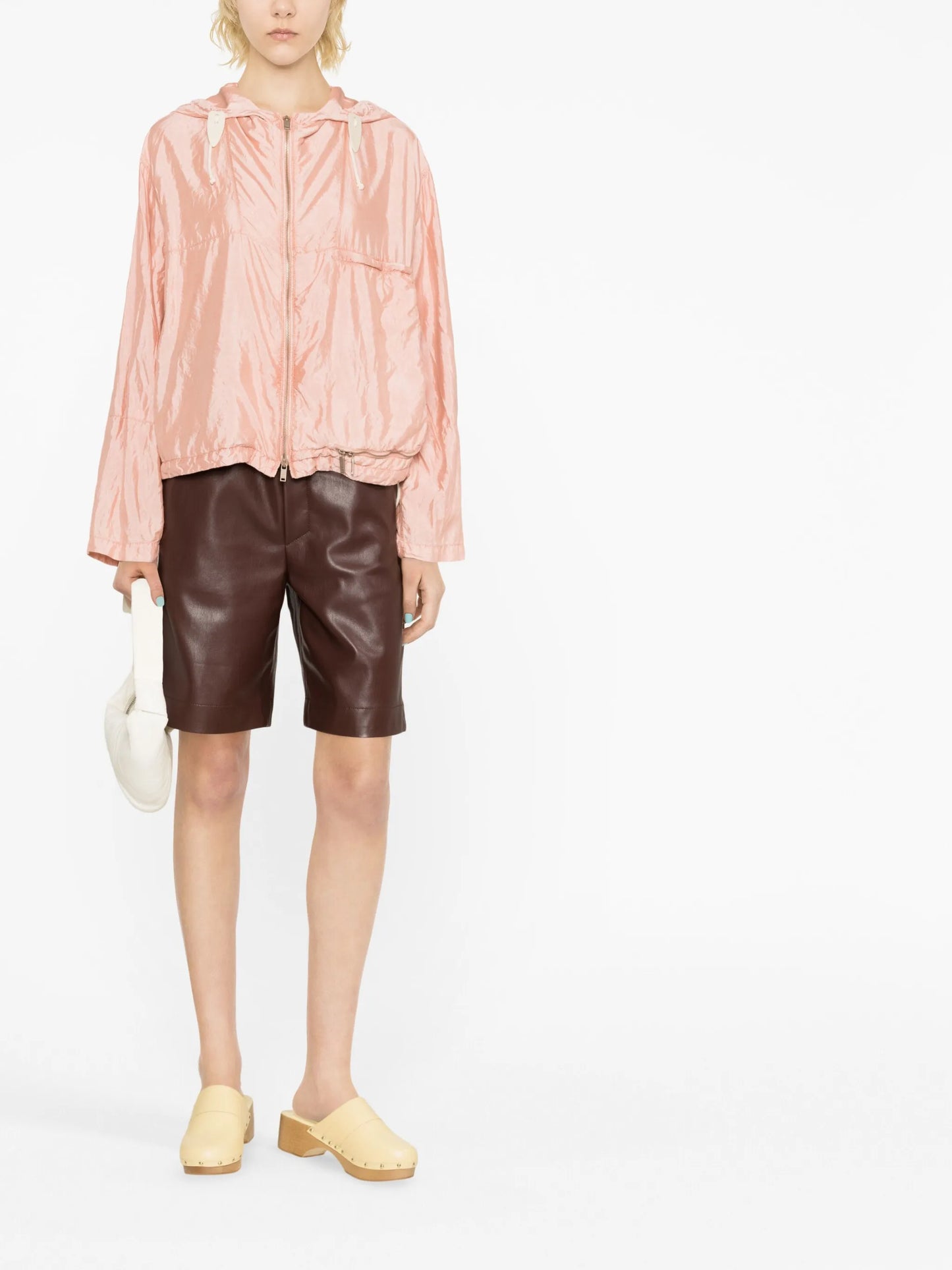 Packaway hooded blouson jacket