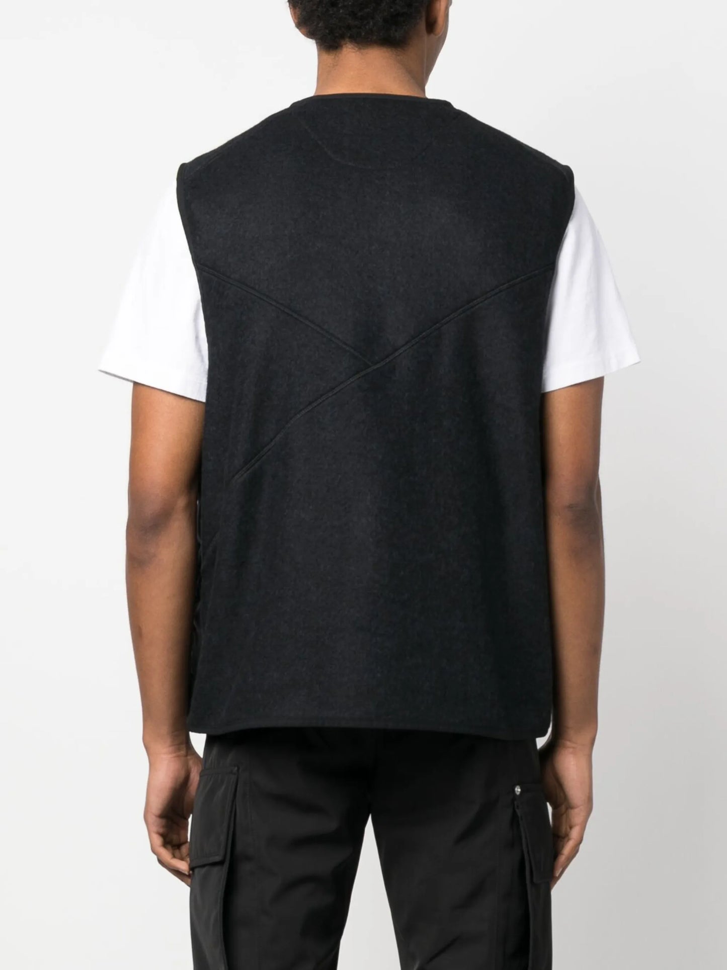 logo-patch sleeveless jacket