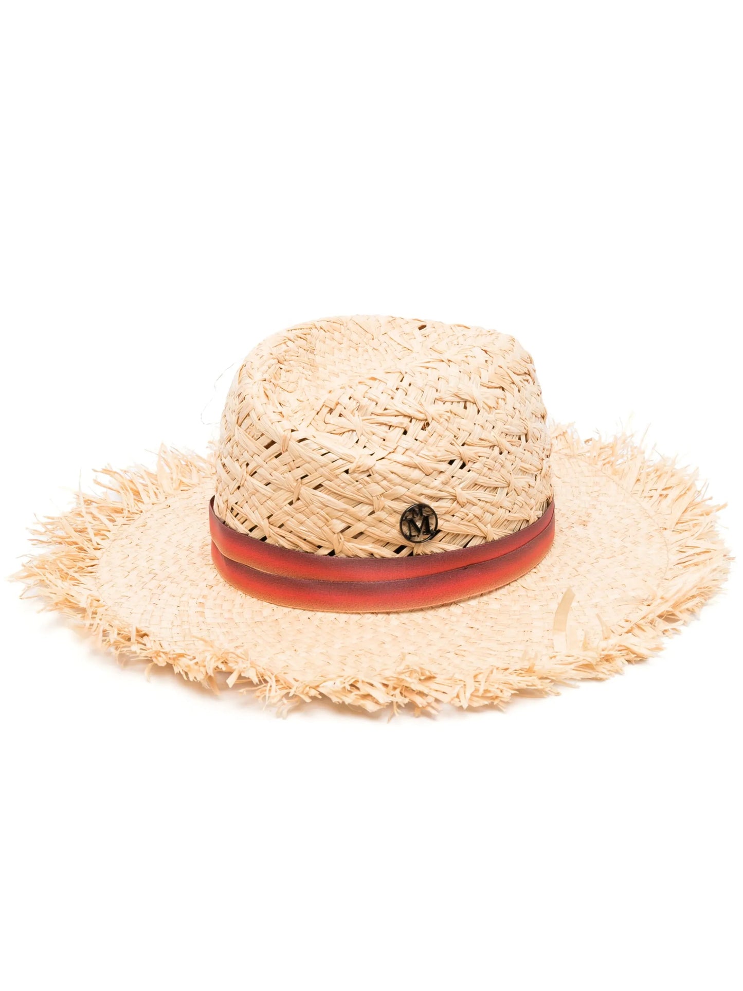 logo-plaque raffia hat
