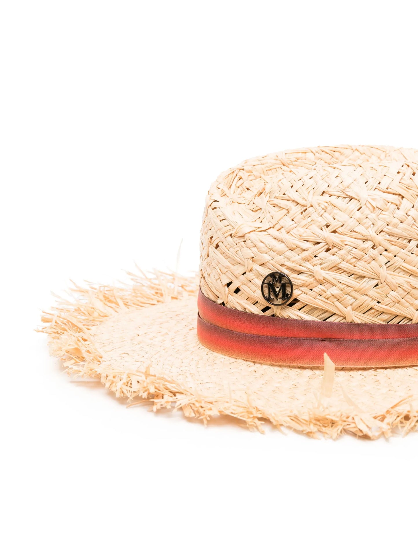 logo-plaque raffia hat