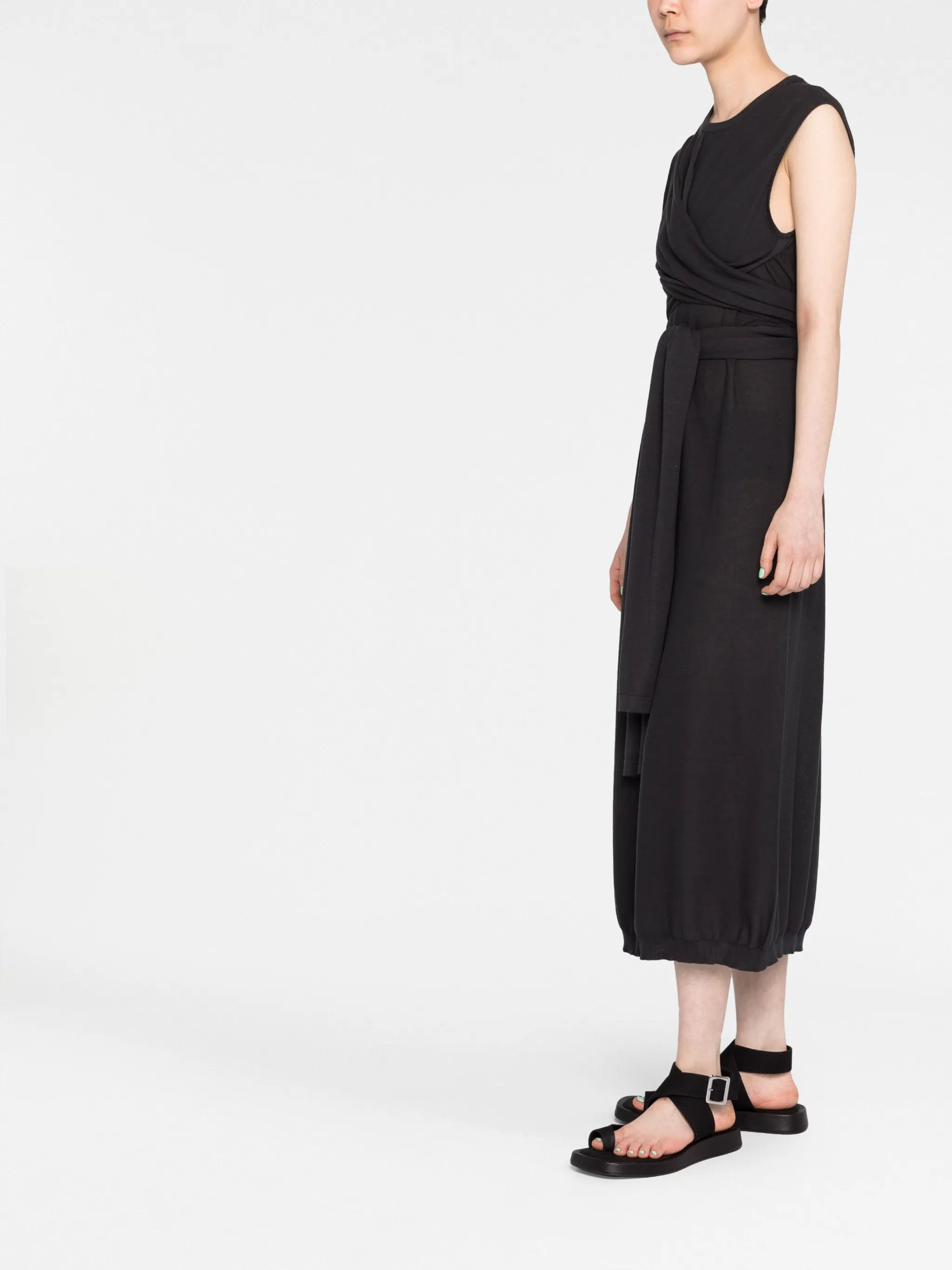 tie-detail cotton dress