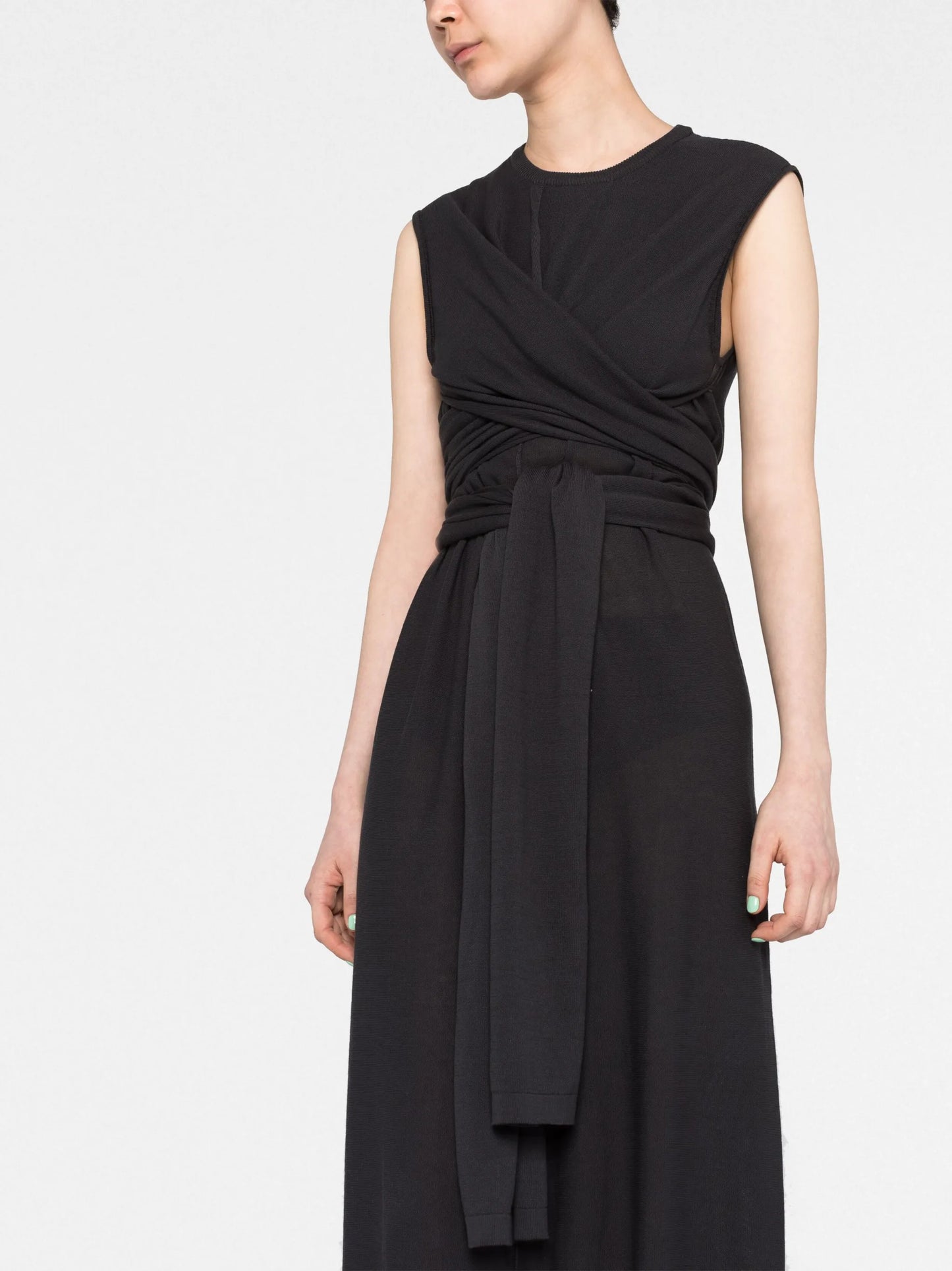tie-detail cotton dress