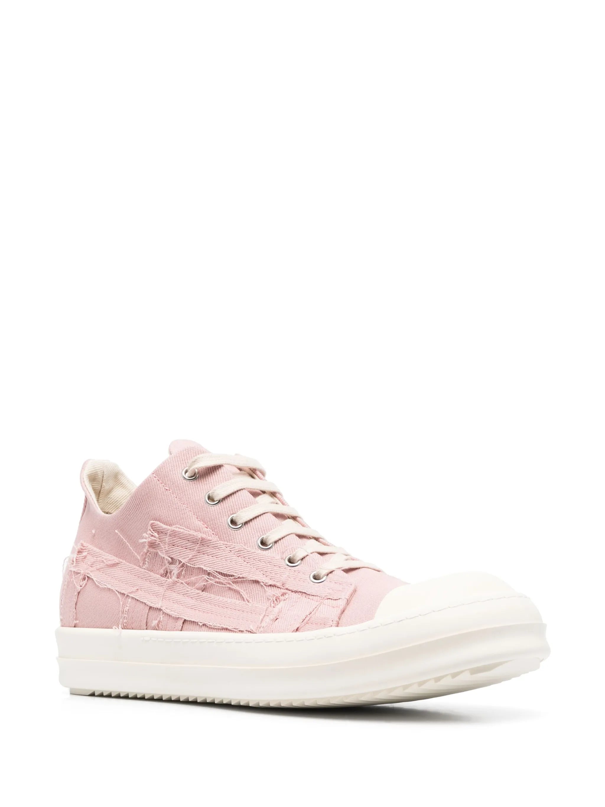 Slashed distressed-effect low-top sneakers