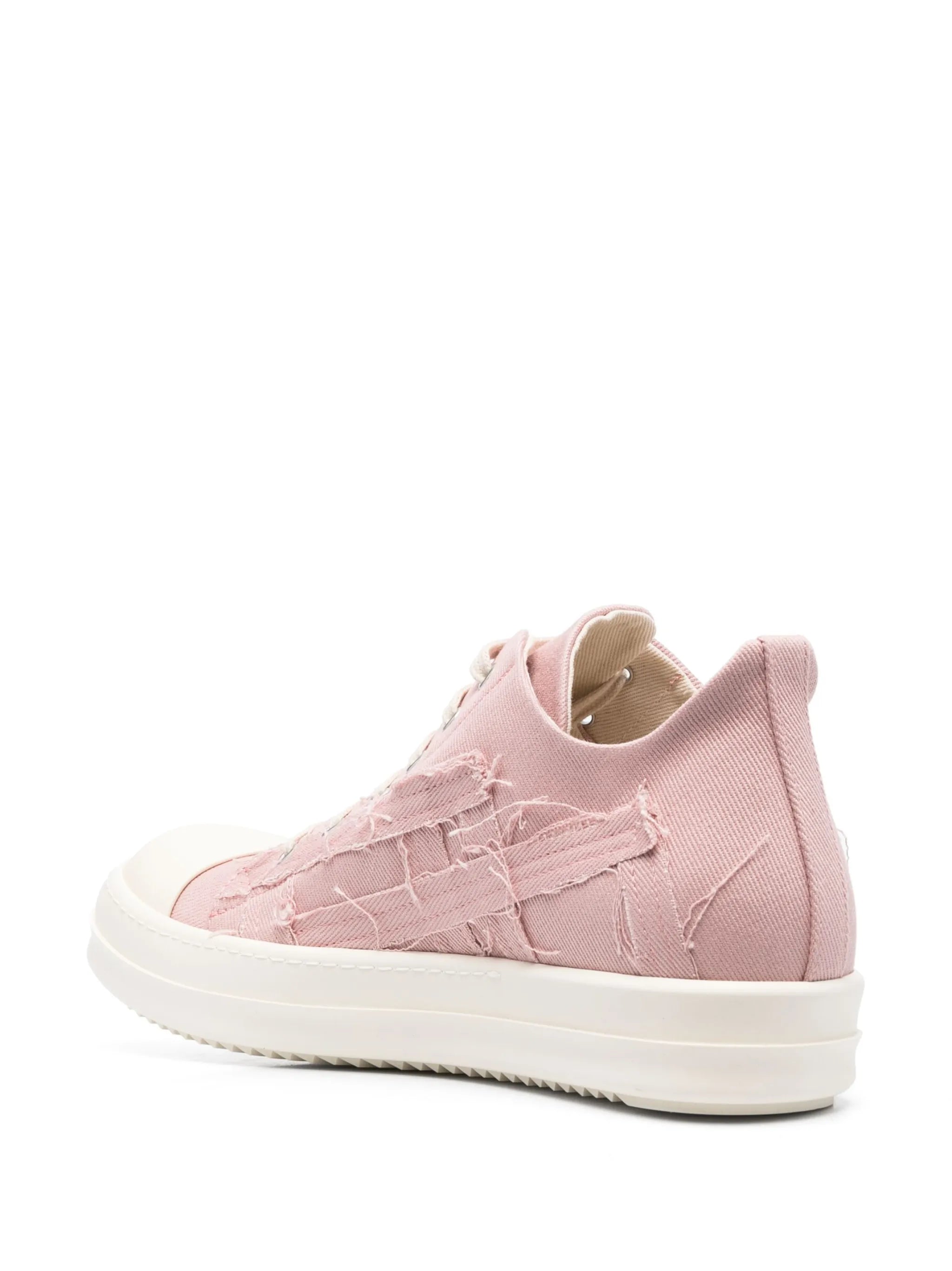 Slashed distressed-effect low-top sneakers