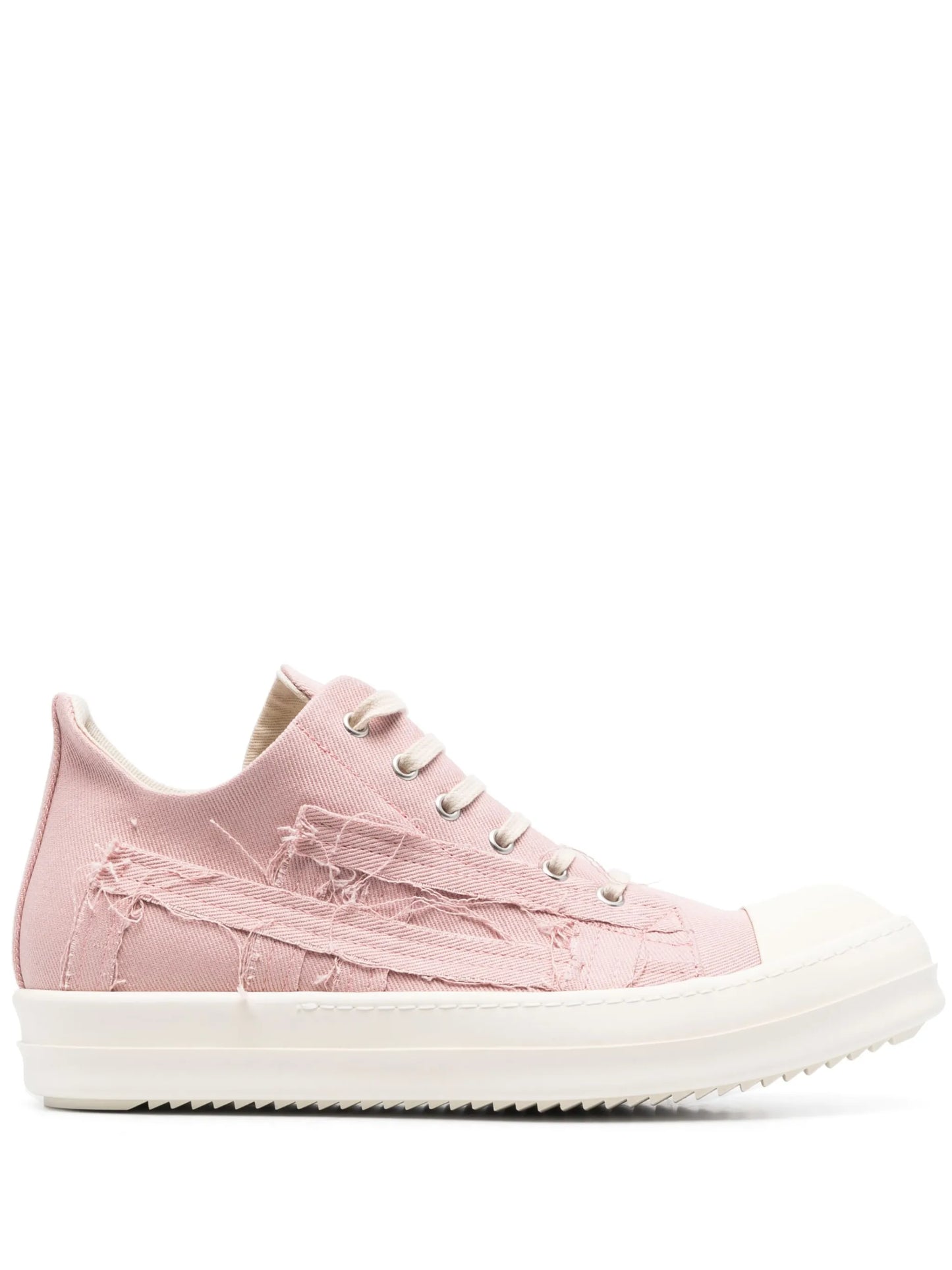 Slashed distressed-effect low-top sneakers