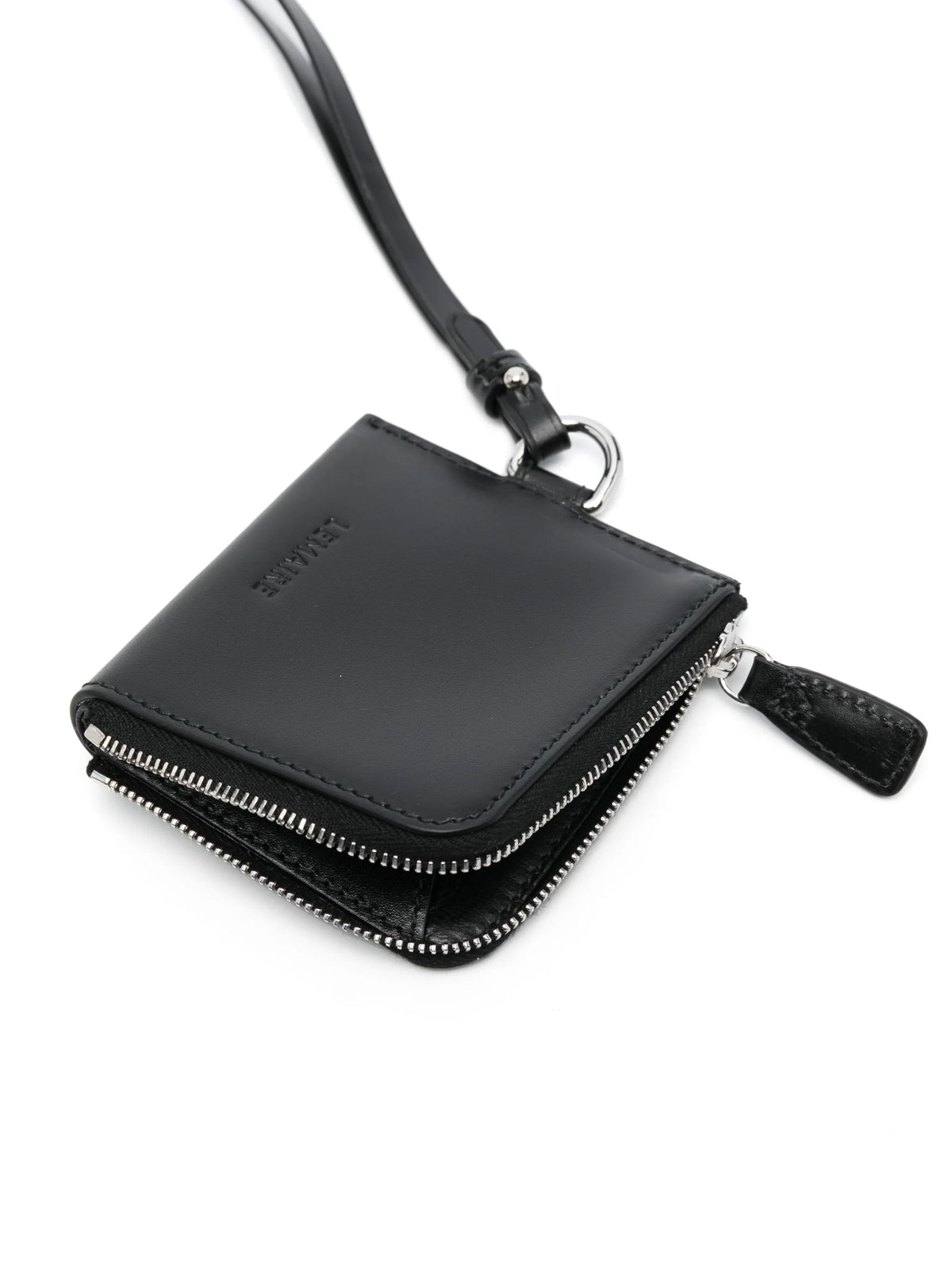 neck-strap leather wallet