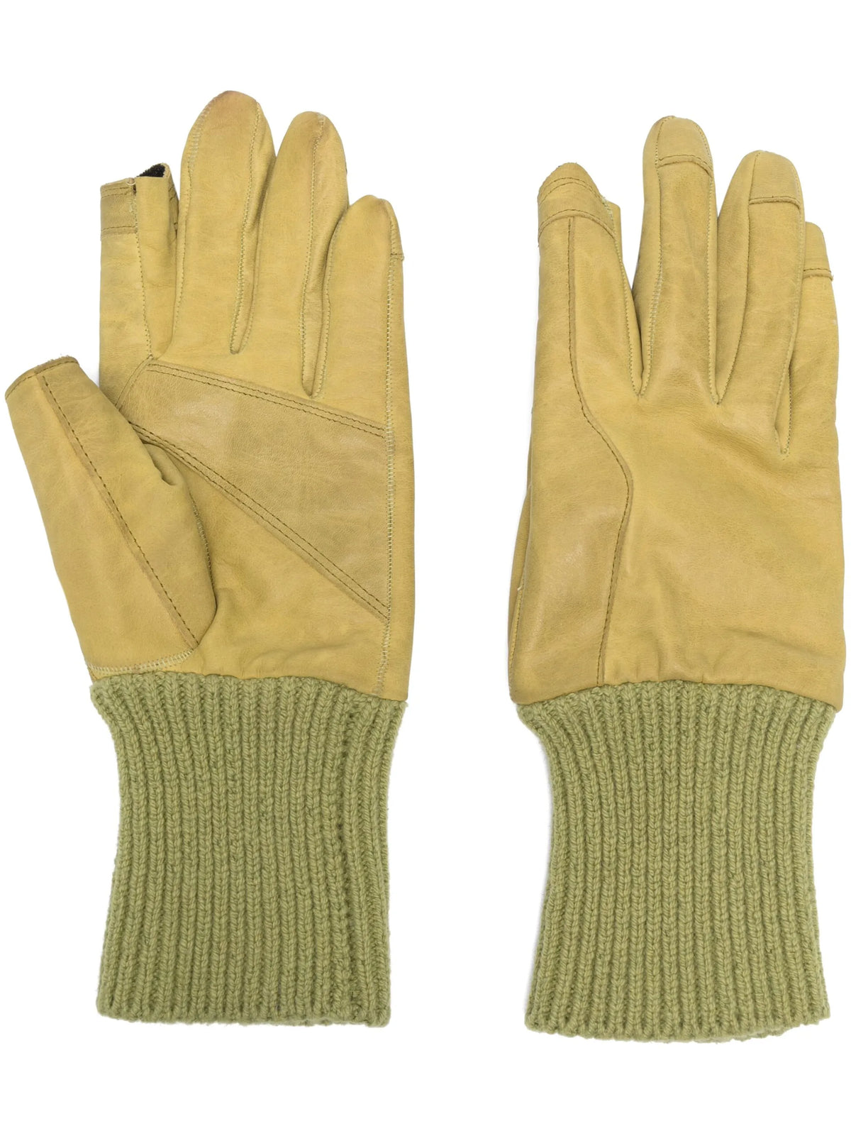 ribbed leather gloves