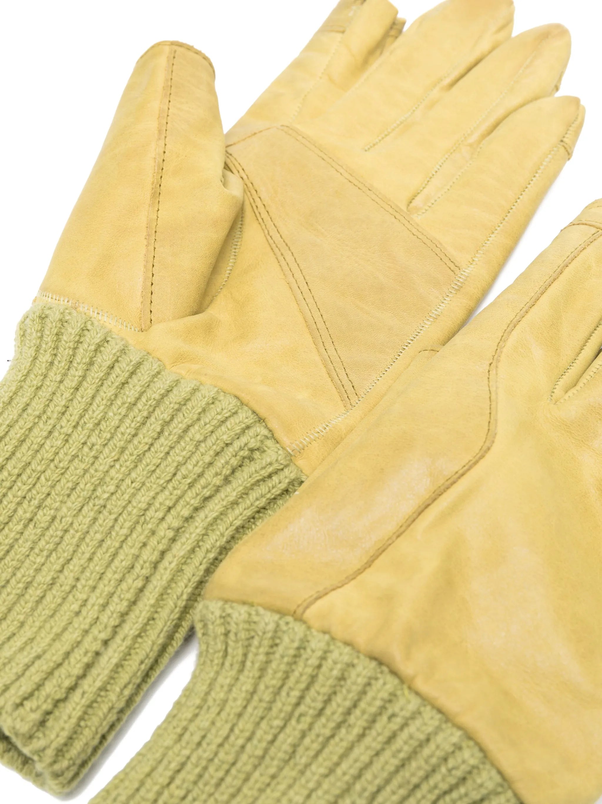 ribbed leather gloves