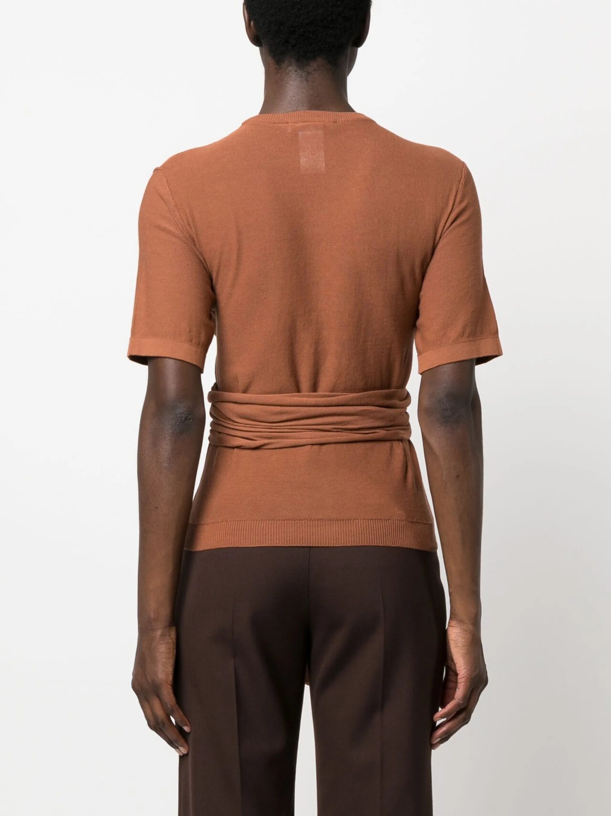 wrap cotton T-shirt
