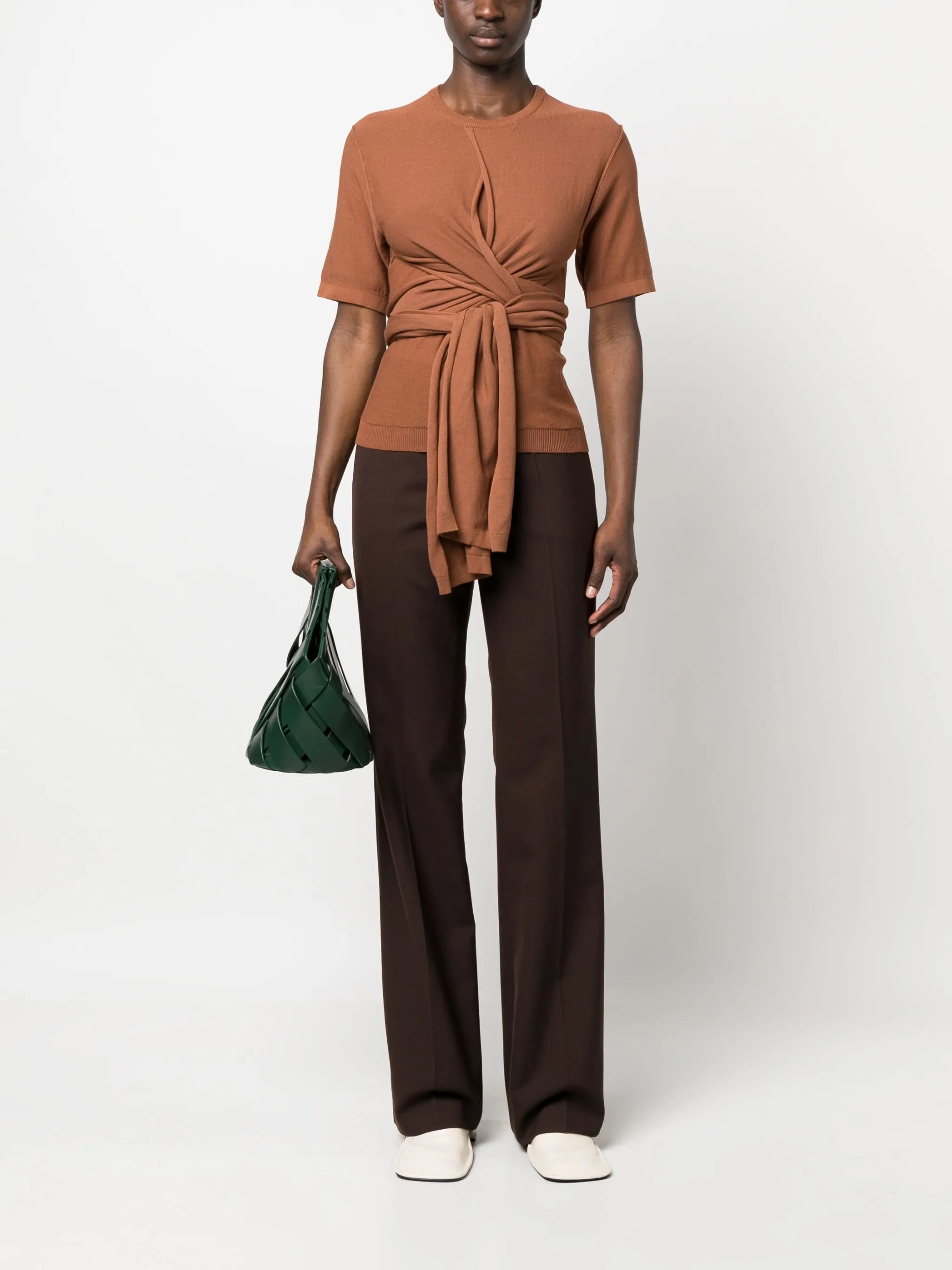 wrap cotton T-shirt