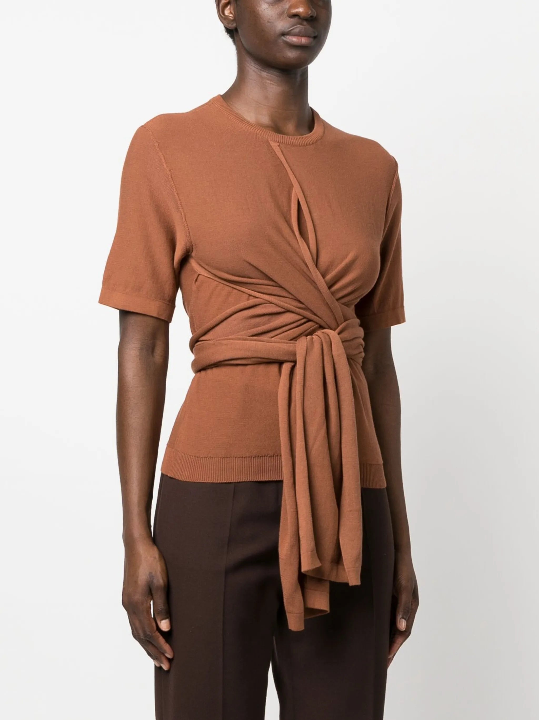 wrap cotton T-shirt