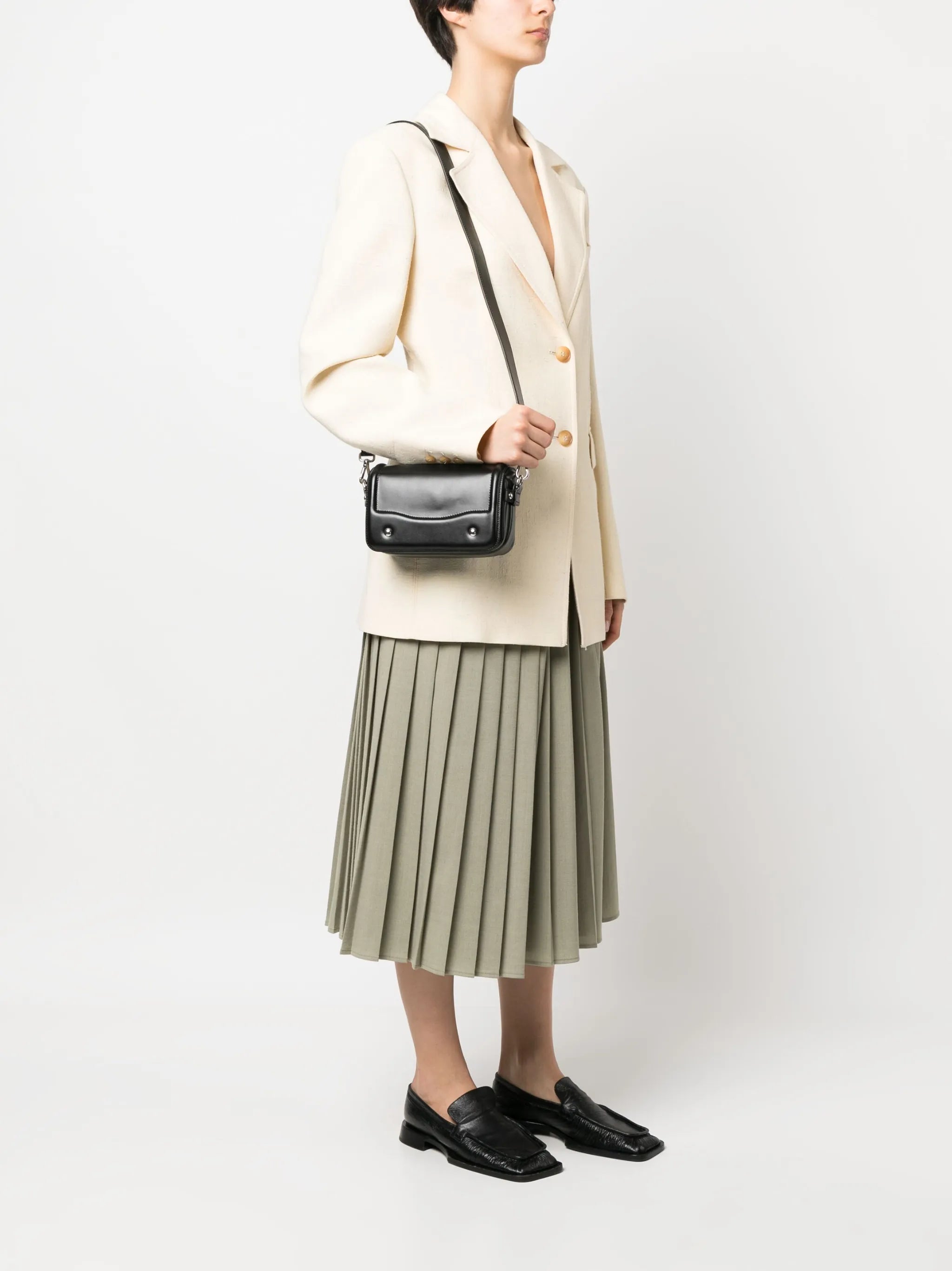 foldover leather crossbody bag