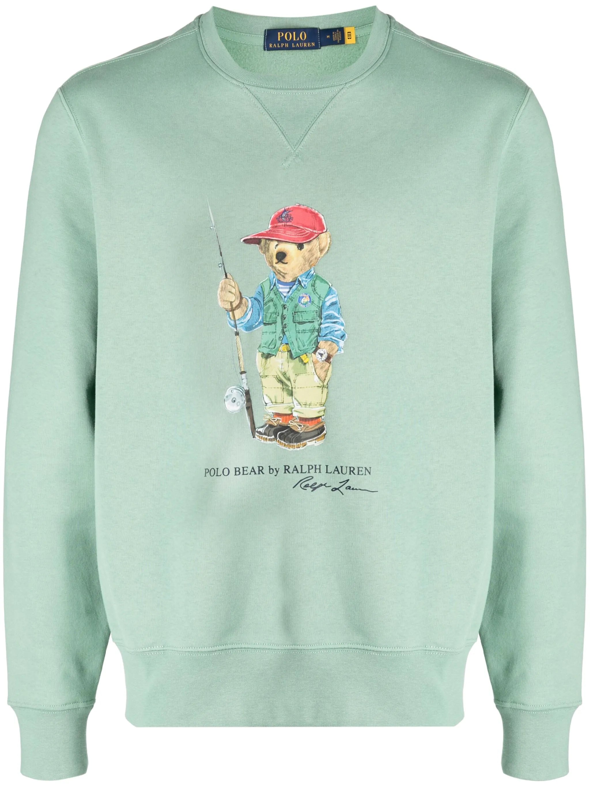 Fishing Bear faded-effect sweatshirt