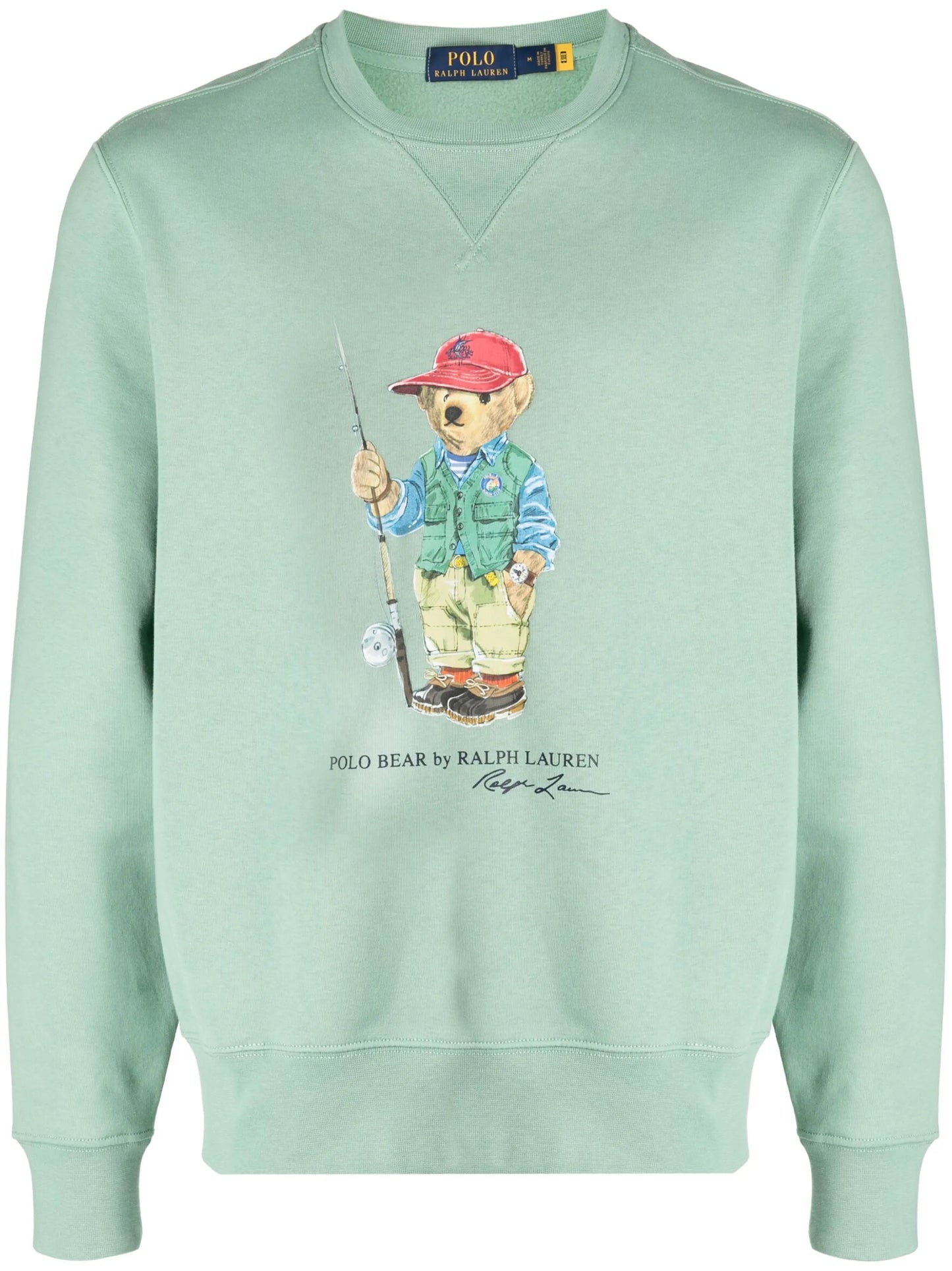 Fishing Bear faded-effect sweatshirt