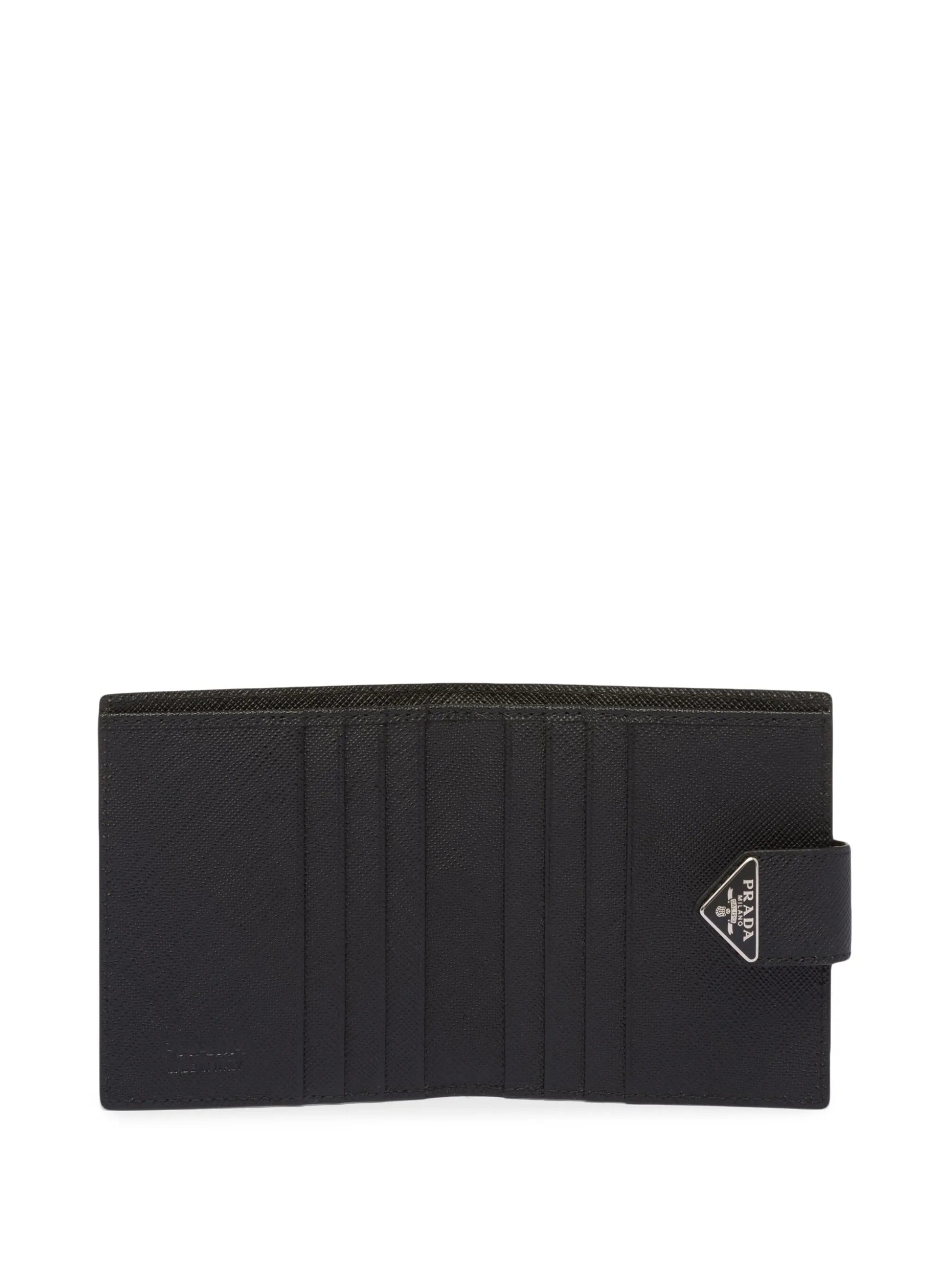saffiano logo-plaque wallet