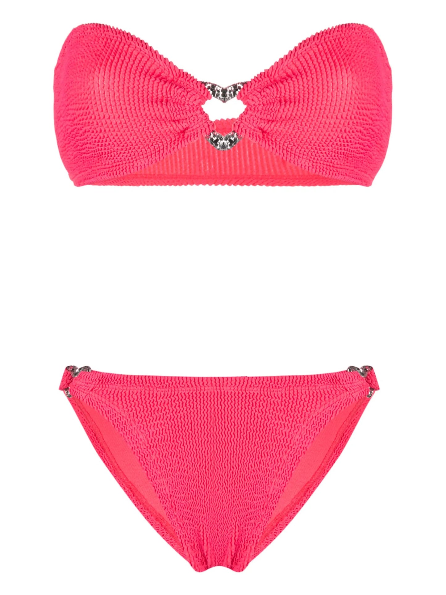 crinkled-effect bikini set
