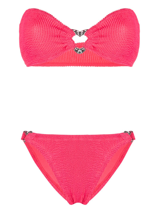 crinkled-effect bikini set