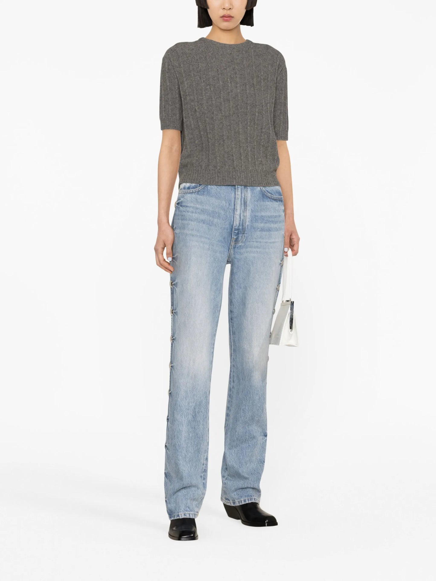 Esmeralda ribbed-knit cashmere top