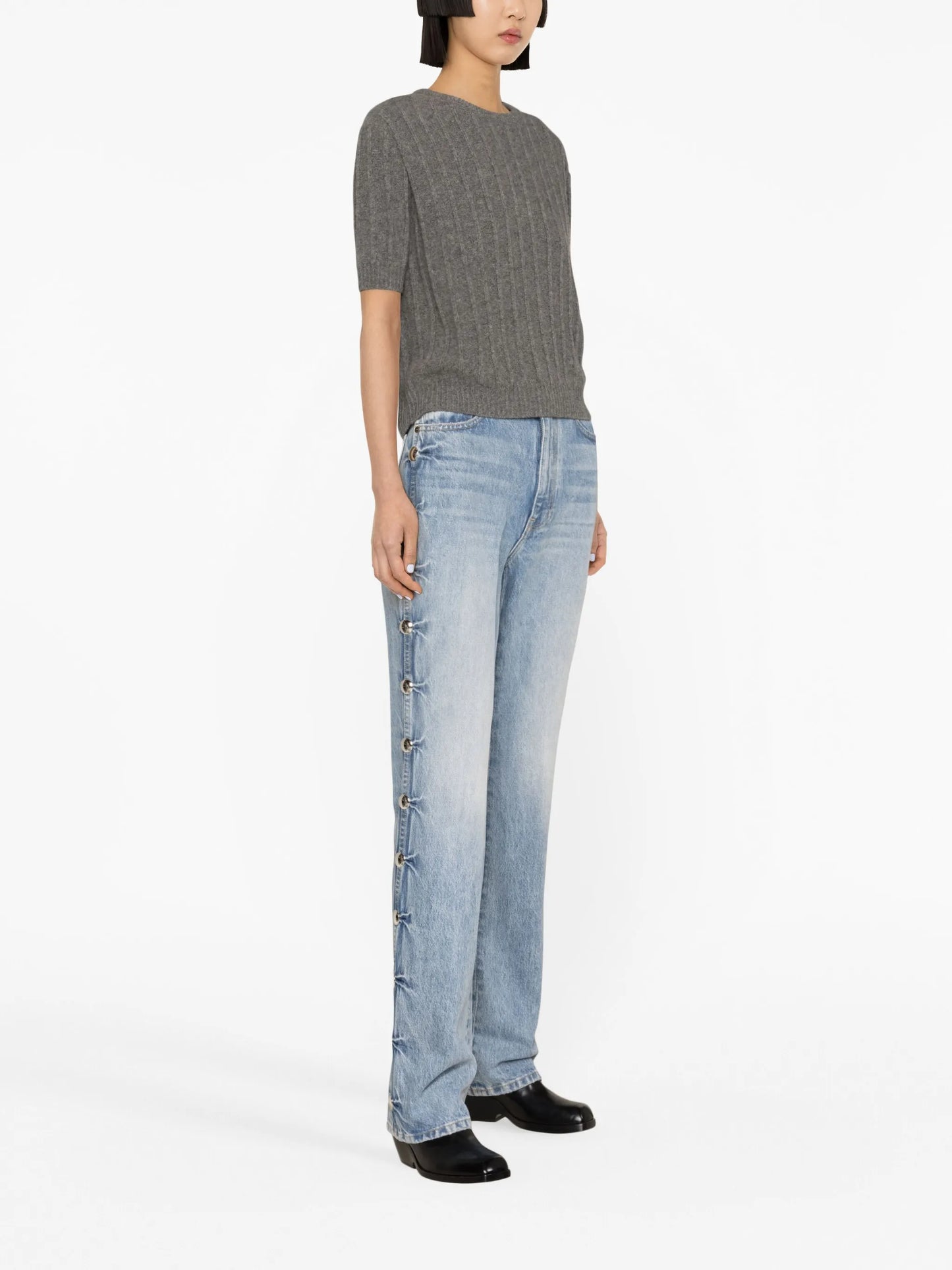 Esmeralda ribbed-knit cashmere top