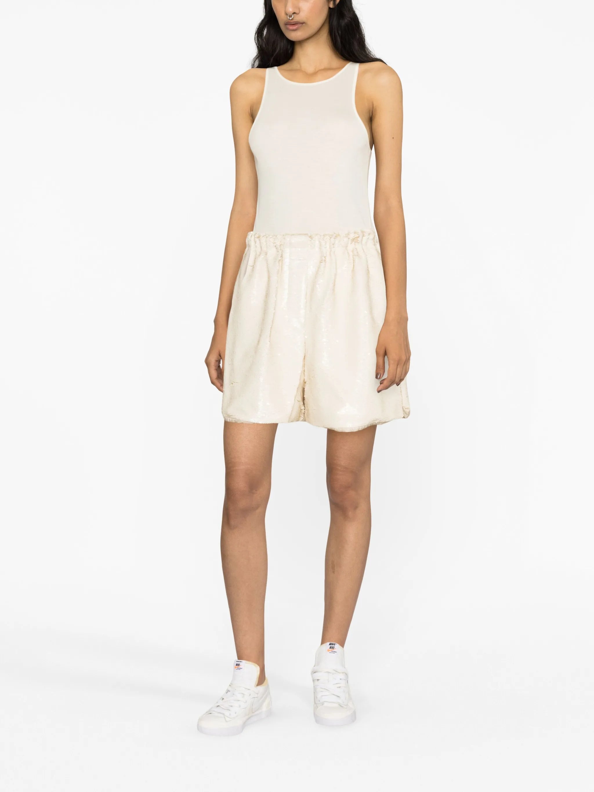 Jazz sequinned tulle shorts