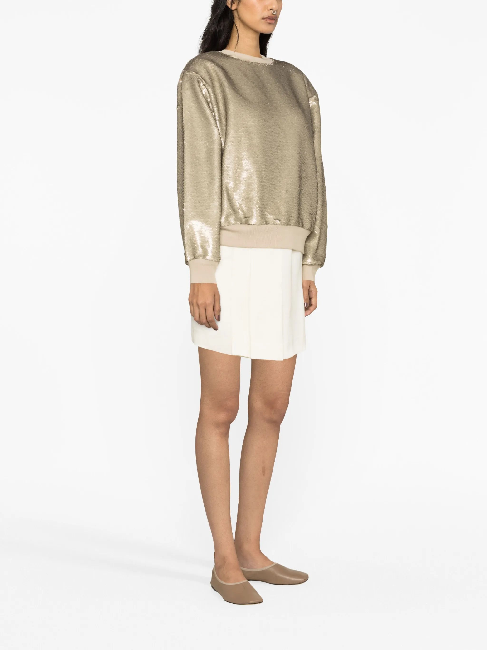 long-sleeve sequined sweatshirt