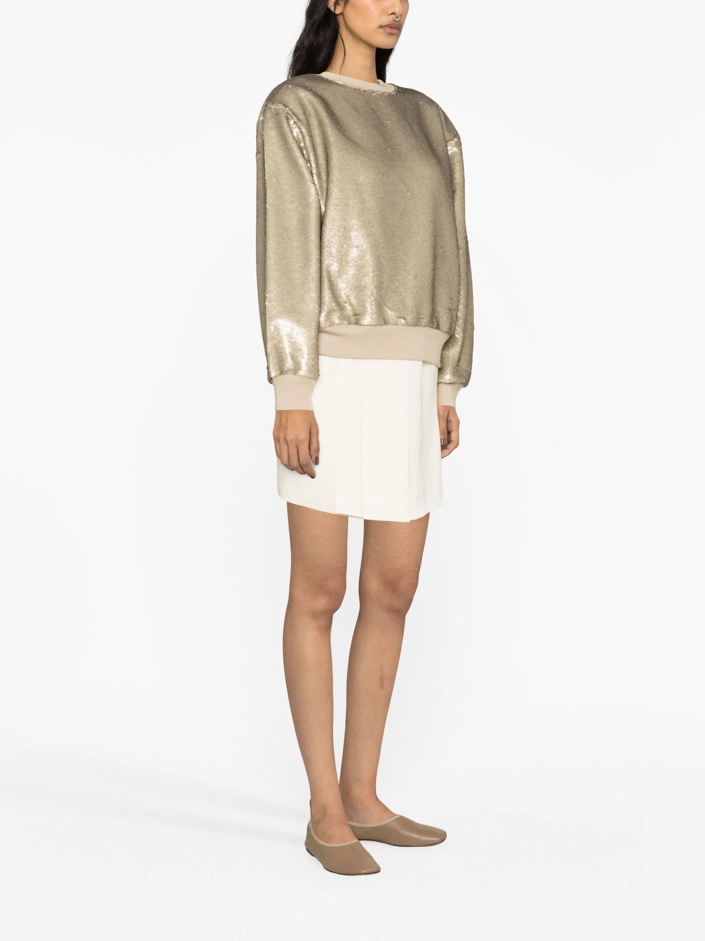 long-sleeve sequined sweatshirt