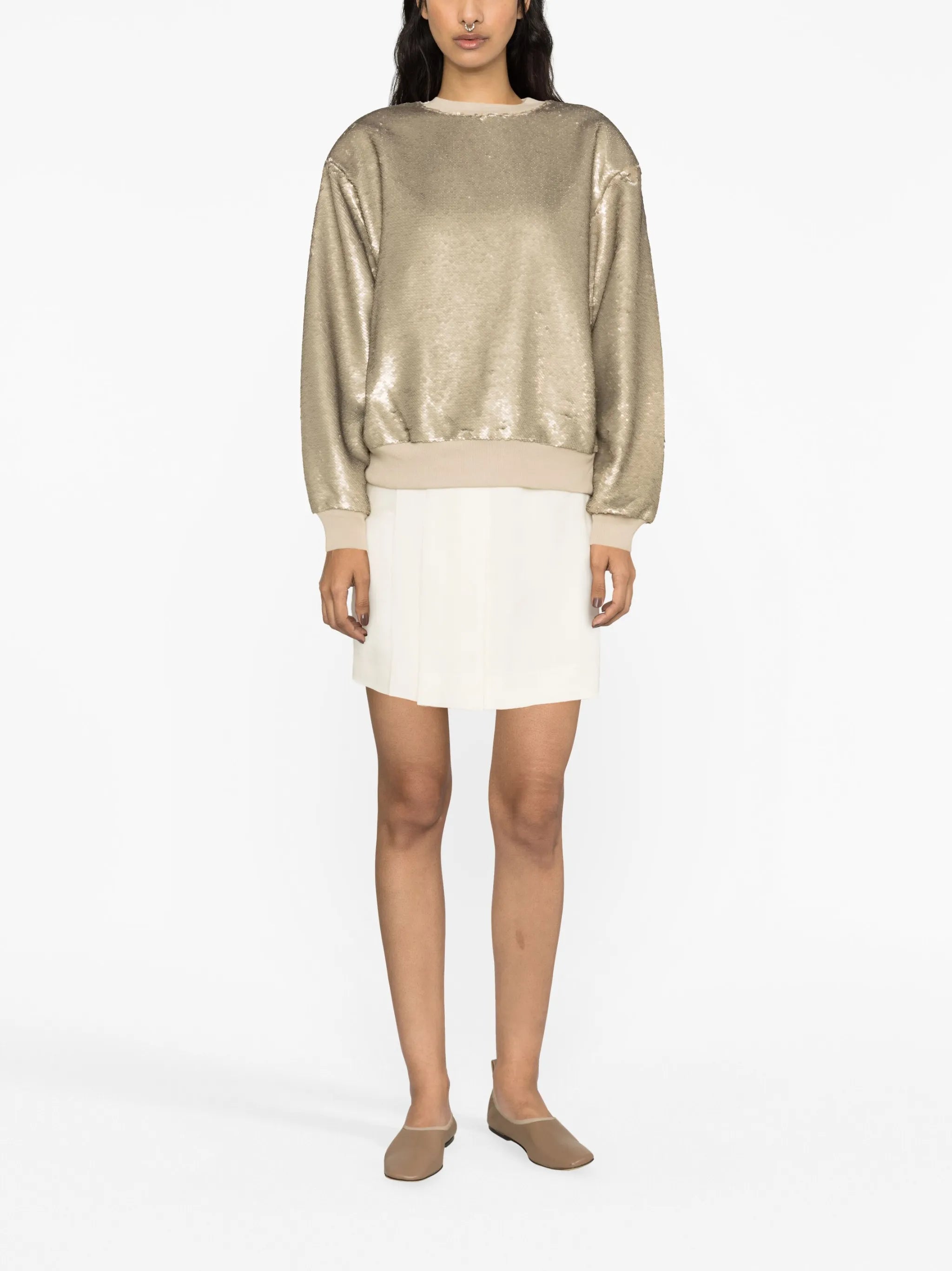 long-sleeve sequined sweatshirt