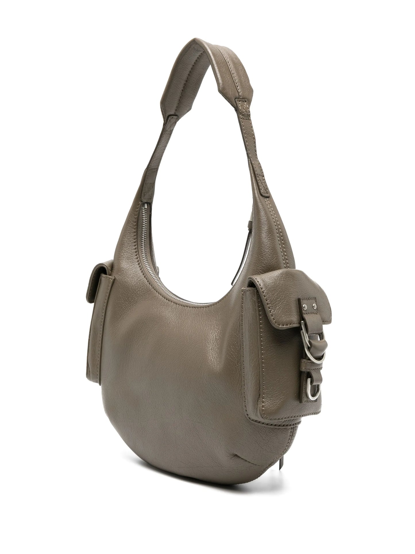 multi-pocket leather shoulder bag