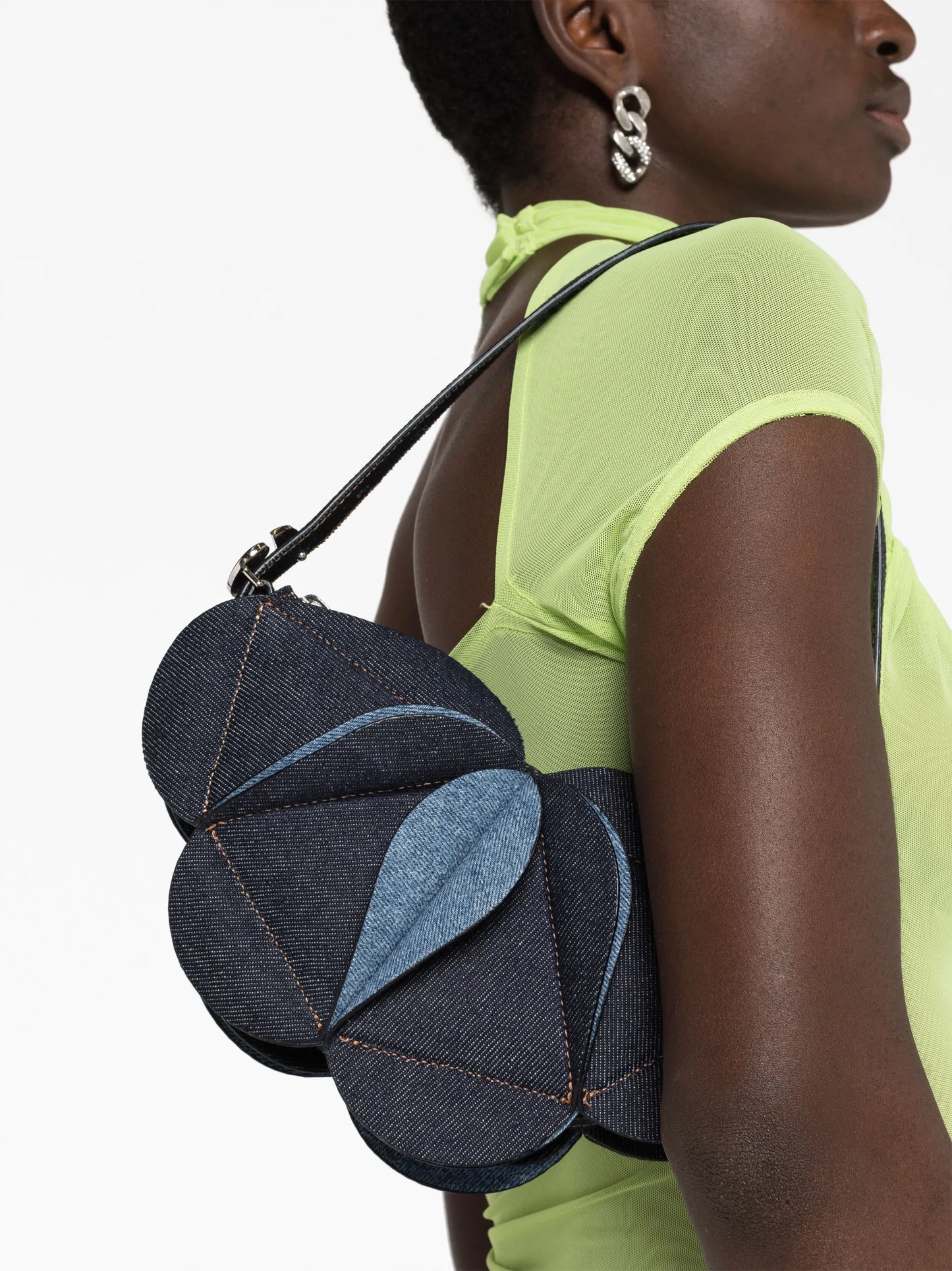 Origami denim shoulder bag