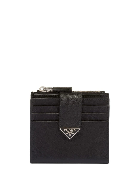 saffiano logo-plaque wallet