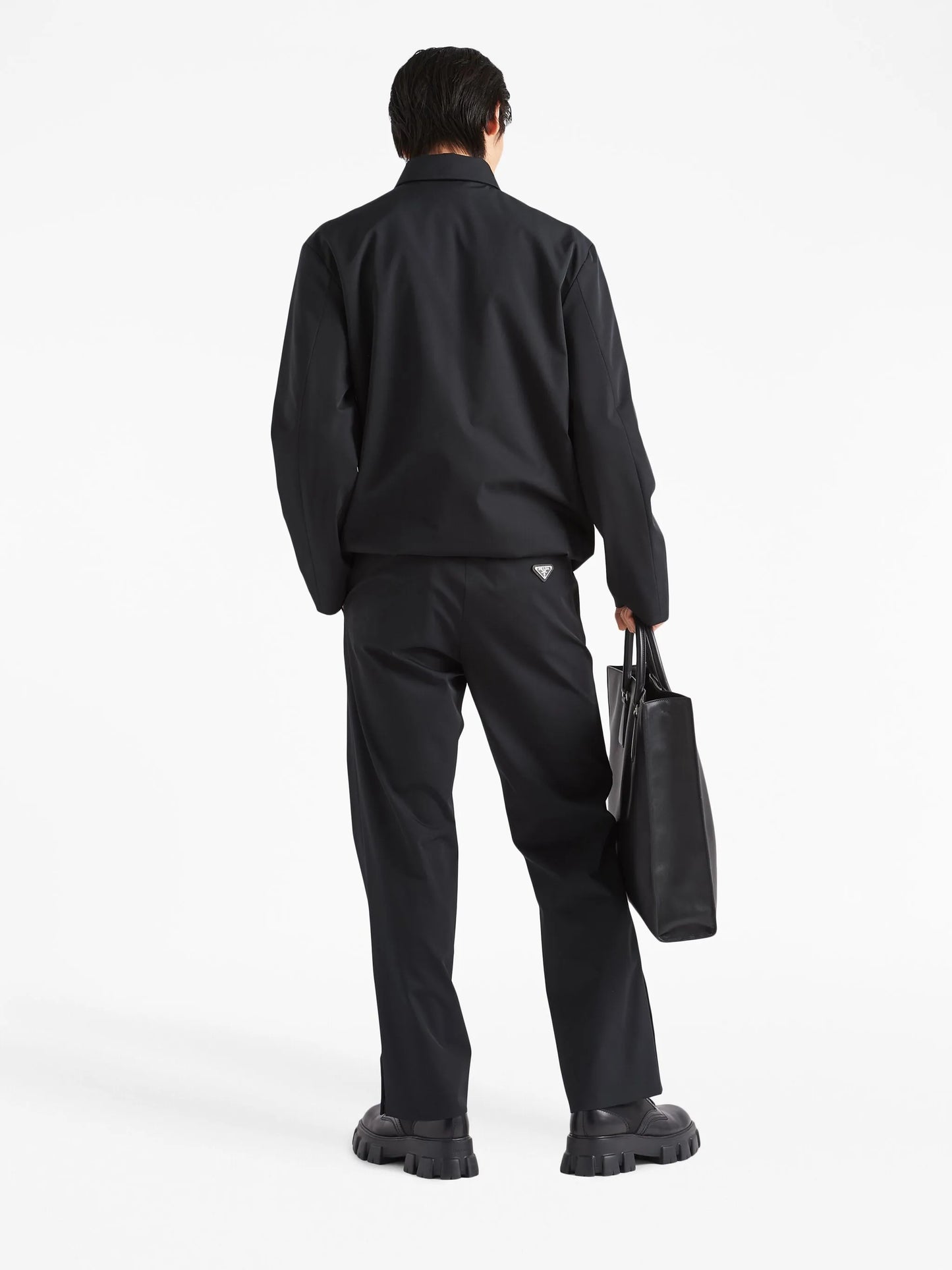 triangle-logo straight-leg trousers
