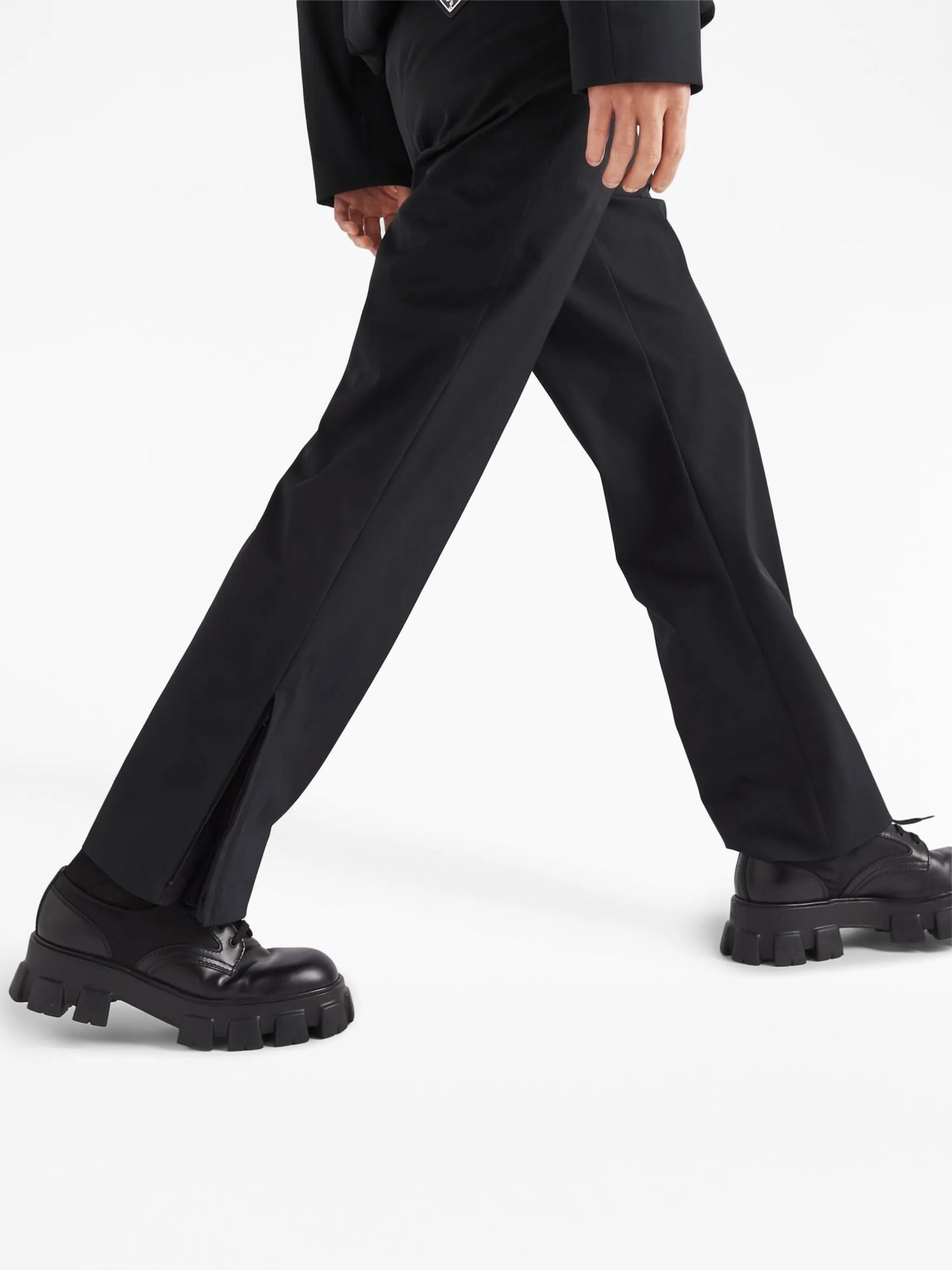 triangle-logo straight-leg trousers
