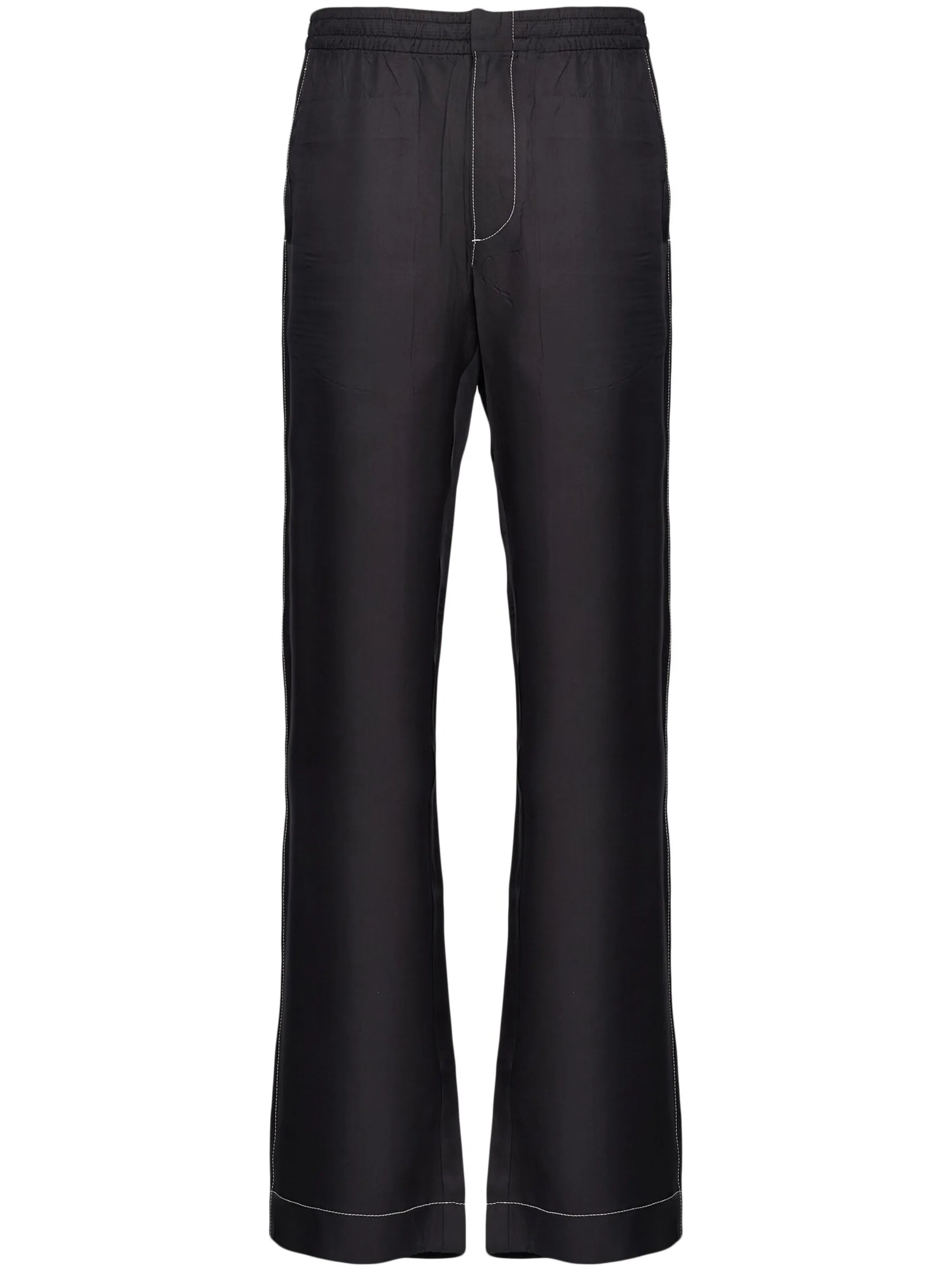 drawstring-waist silk trousers