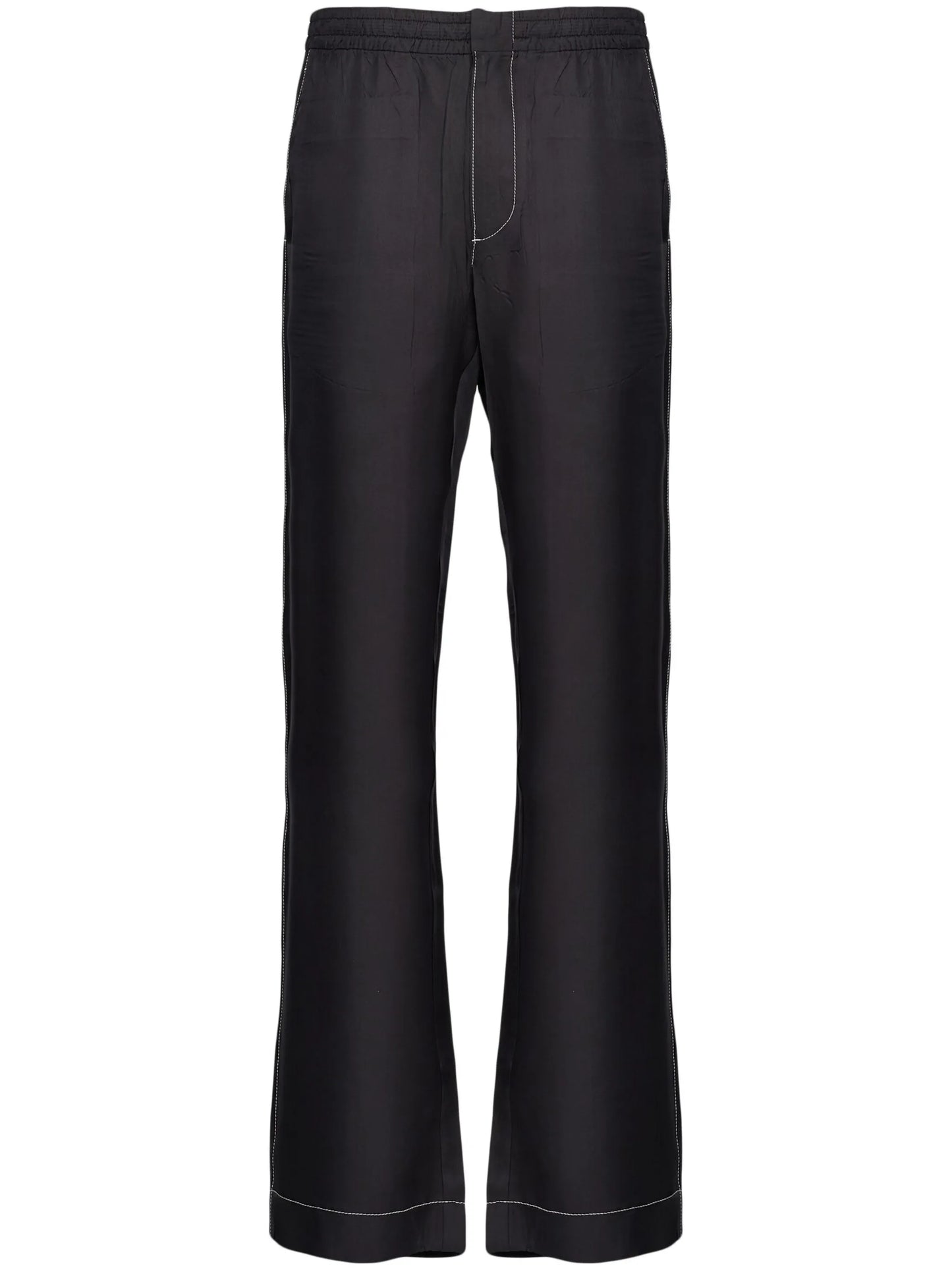 drawstring-waist silk trousers