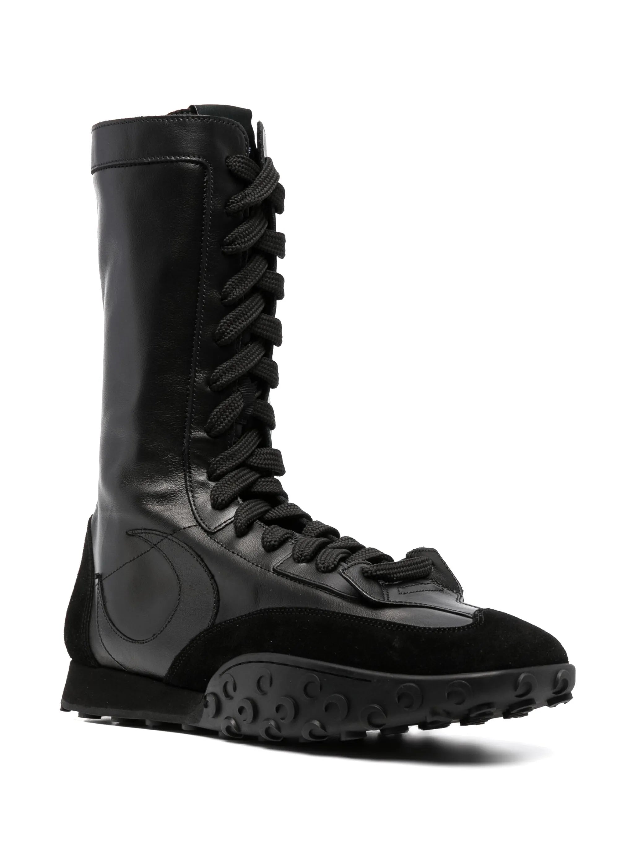 ridged-sole lace-up boots
